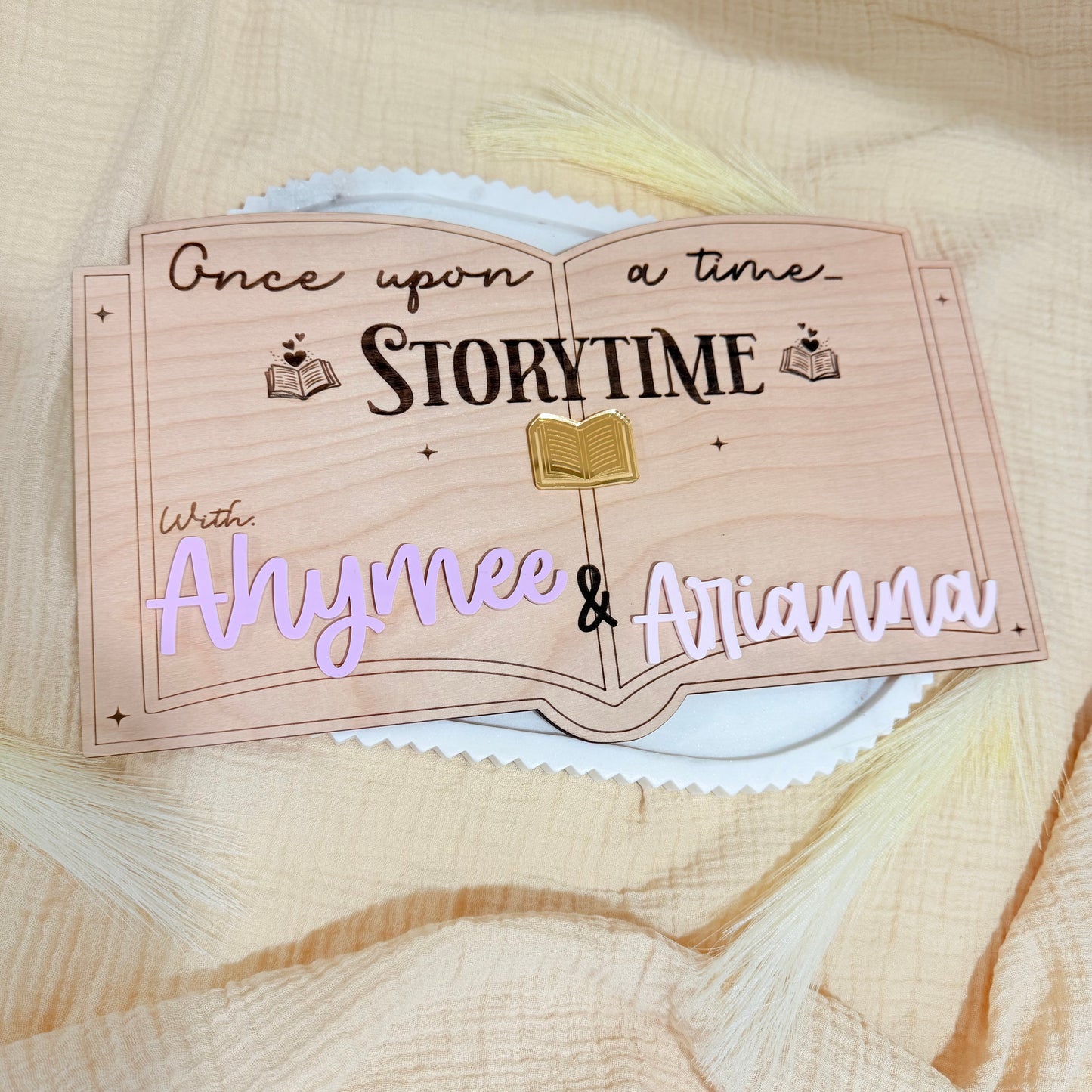 Personalized Storytime Wooden Sign for Kids | Custom Name Nursery Decor | Reading Corner Sign | Kids Room Wall Decor | Homeschool Decor