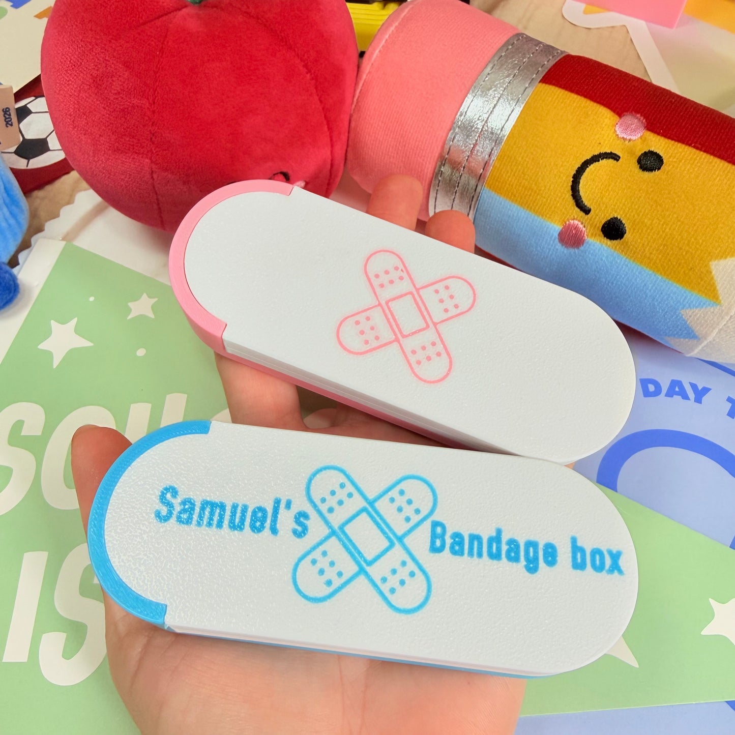 Personalized 3D Bandage Holder, 3D First Aid Case for Kids Backpack, Custom Bandage Case, Custom School Safety Kit, Travel Bandage Holder.