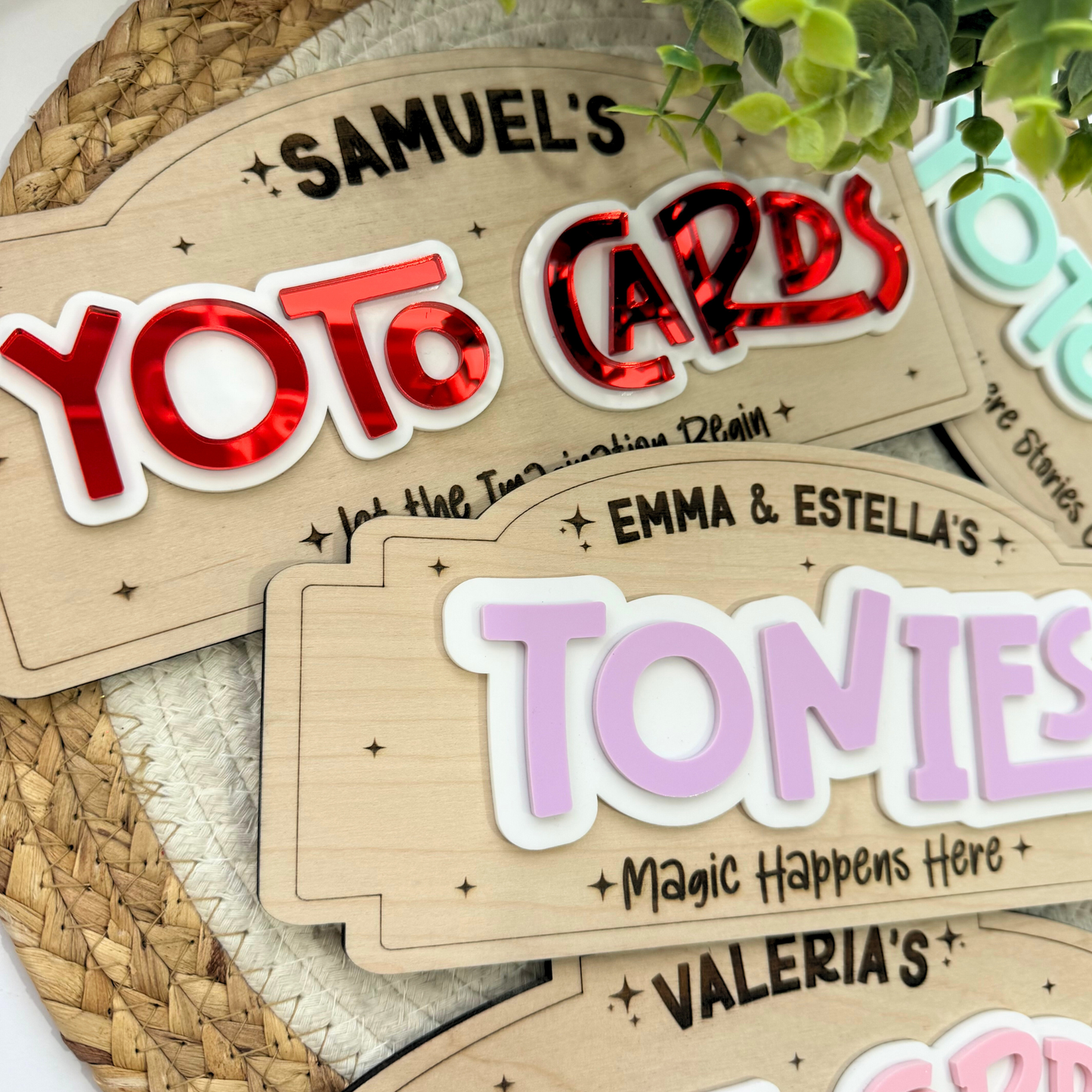 Yoto Cards Wall Sign | Personalized Tonies Display Sign, Yoto Player Accessories, Kids Listening Station Decor.