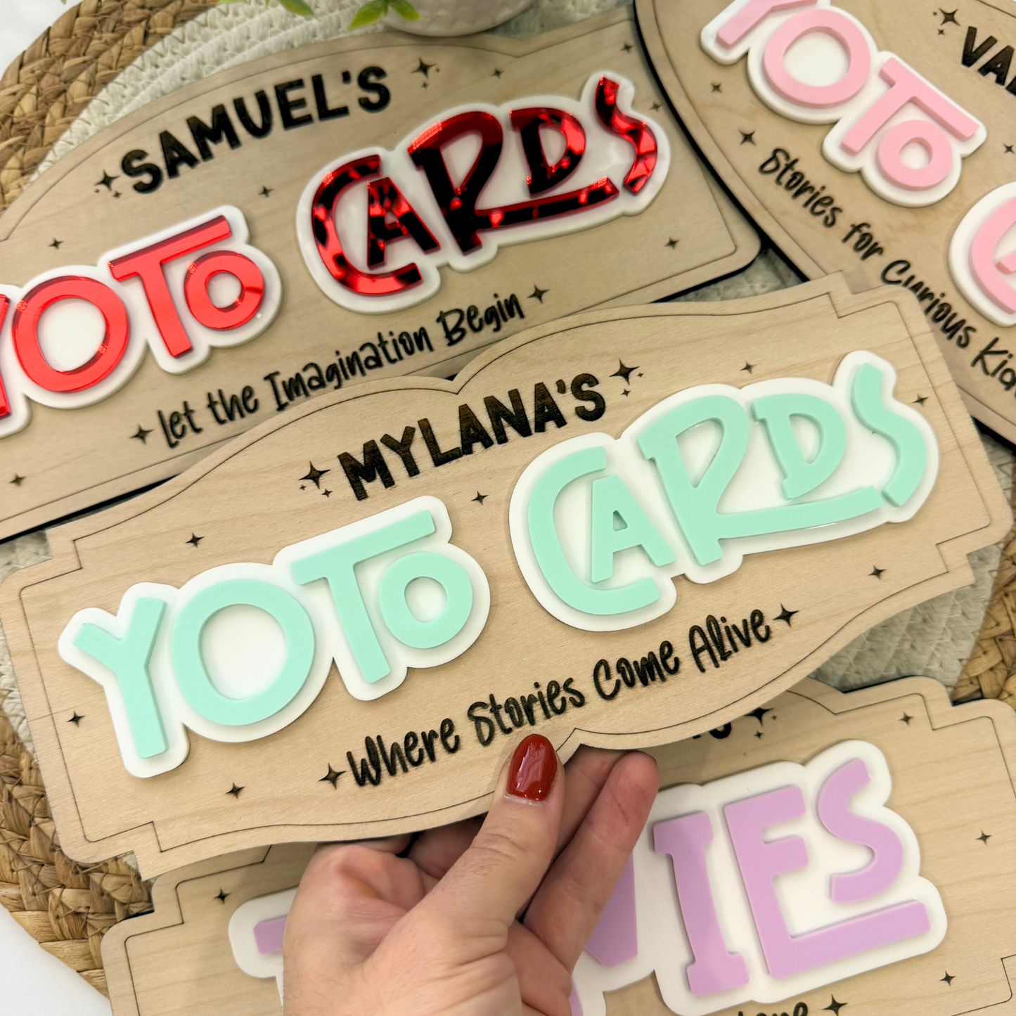 Yoto Cards Wall Sign | Personalized Tonies Display Sign, Yoto Player Accessories, Kids Listening Station Decor.