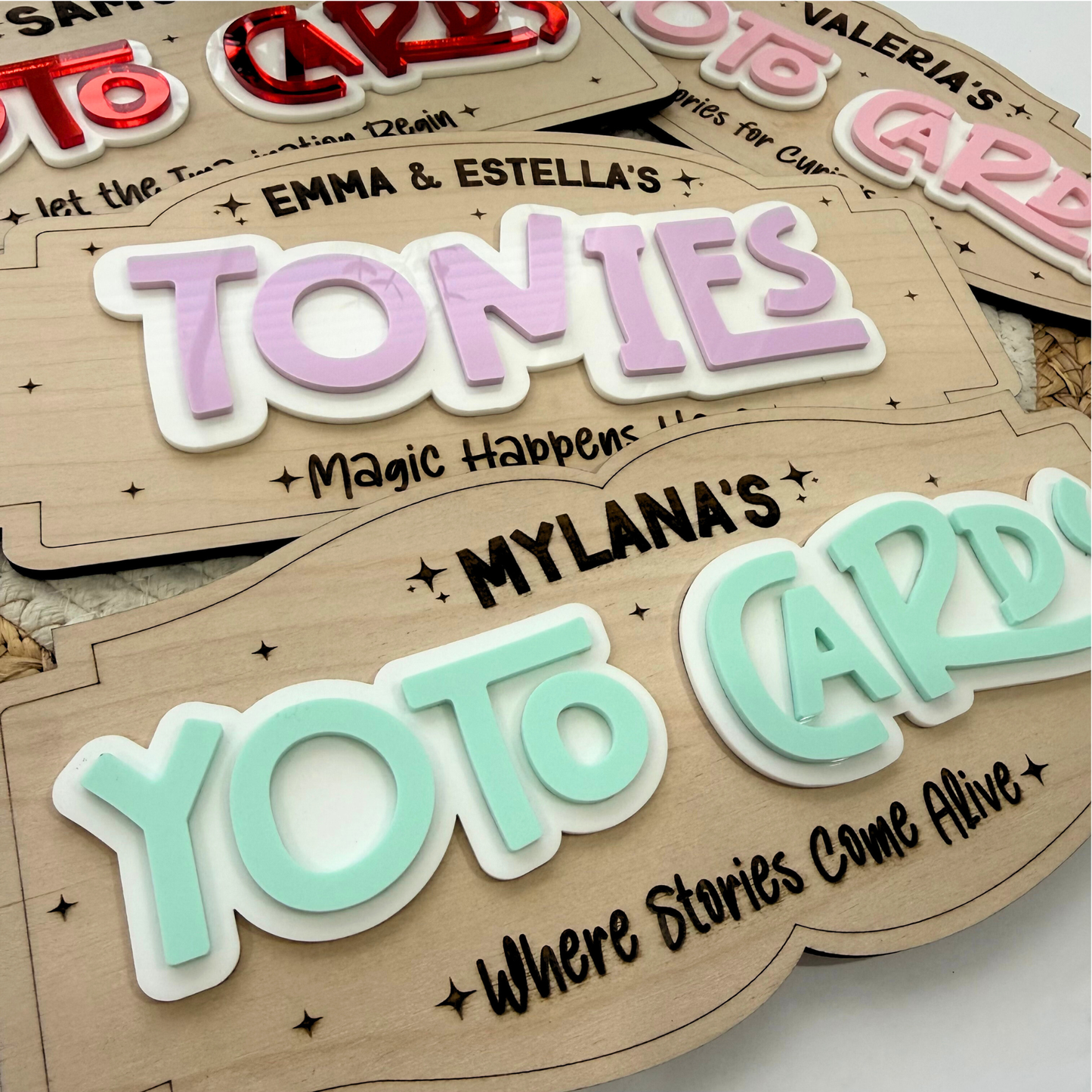 Yoto Cards Wall Sign | Personalized Tonies Display Sign, Yoto Player Accessories, Kids Listening Station Decor.