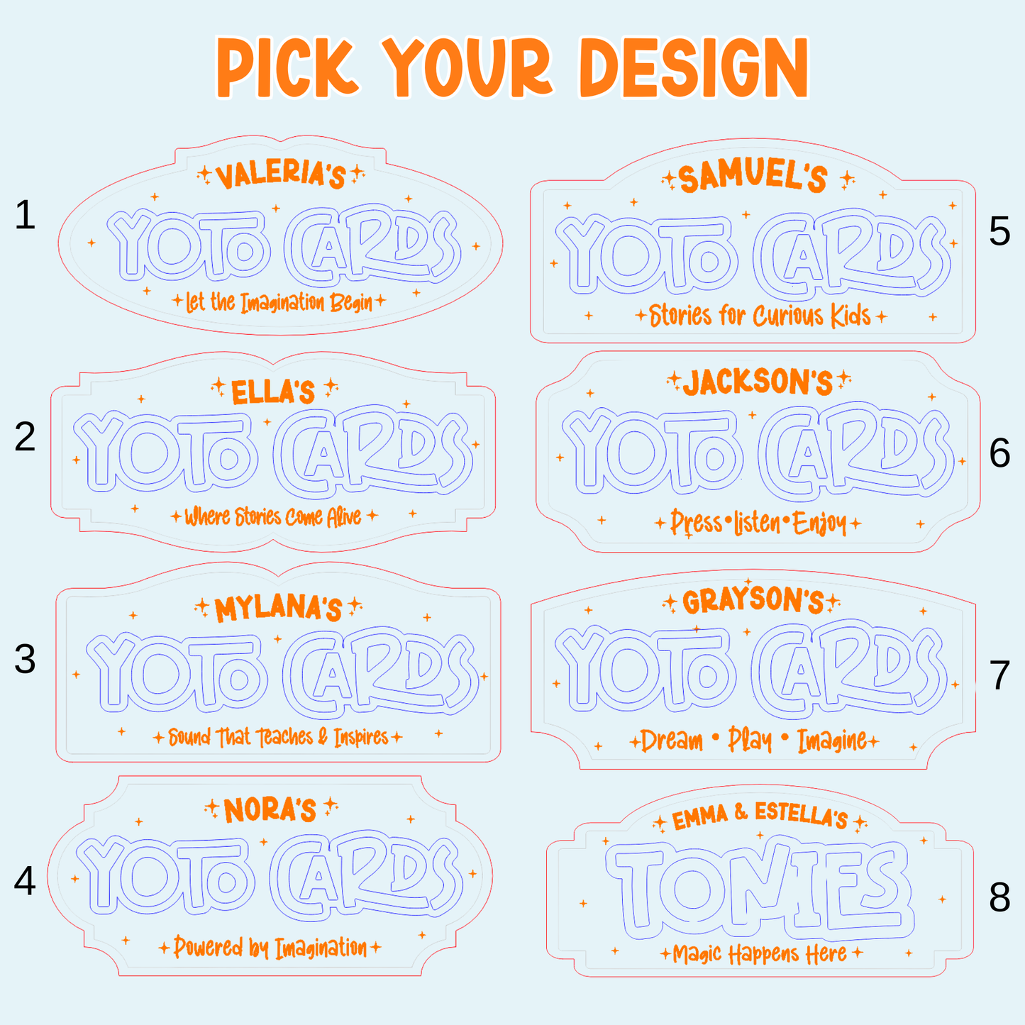 Yoto Cards Wall Sign | Personalized Tonies Display Sign, Yoto Player Accessories, Kids Listening Station Decor.