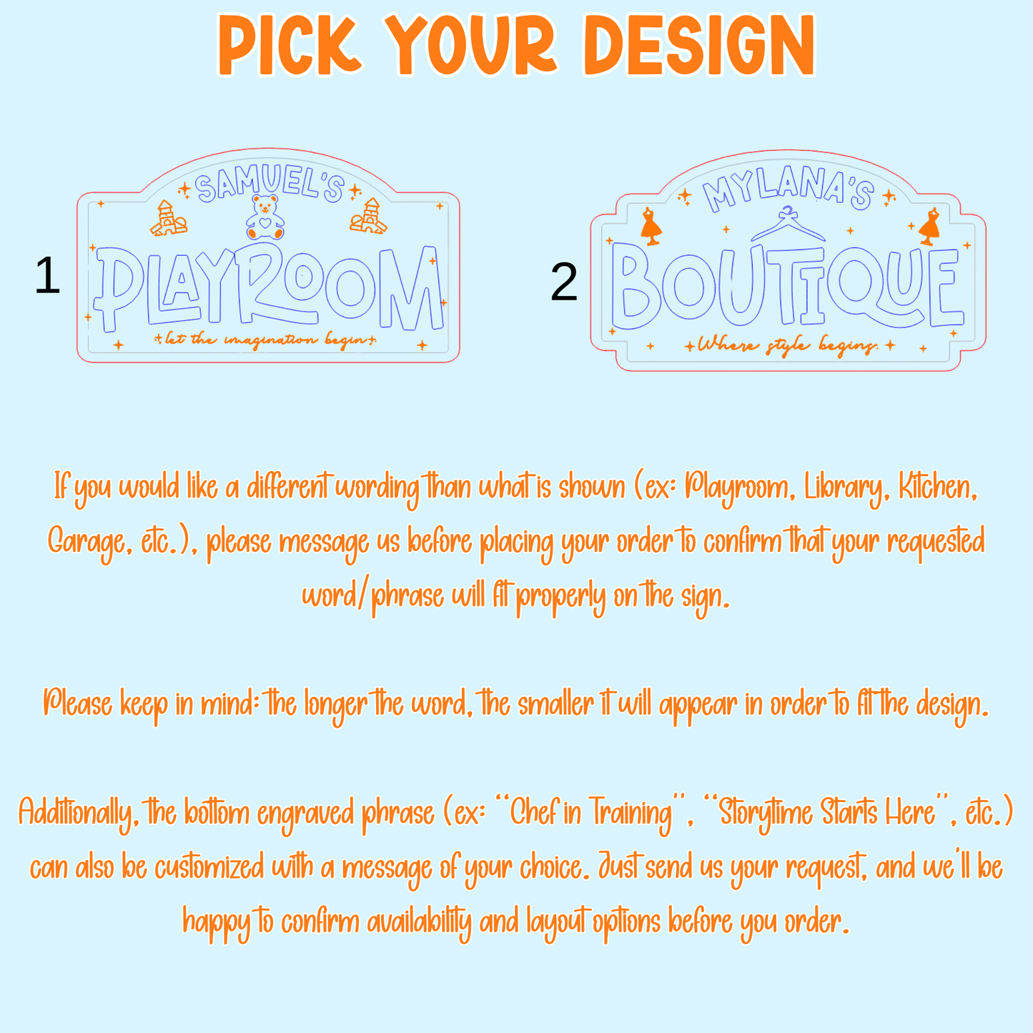 Kids Pretend Play Sign | Personalized Playroom Sign, Play Kitchen Decor, Kids Boutique Sign, Playroom Wall Decor.