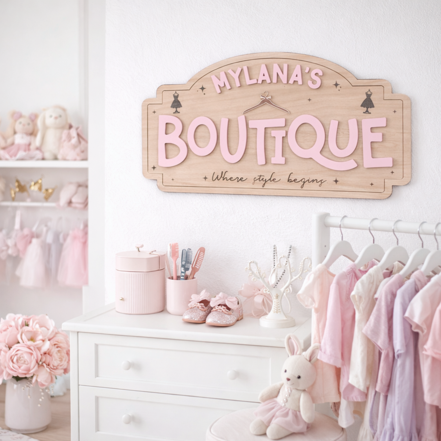 Dress Up Corner Sign For Girls, Custom Girls Pretend Play Sign, Custom Dress Up Sign, Dress Up Corner For Girls, Custom Sign For Girls Room.