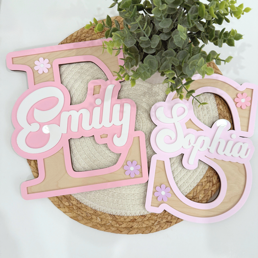 Custom Kids Name Sign | Personalized Nursery Name Sign, Baby Name Door Sign, Playroom Decor, Kids Room Wall Decor.