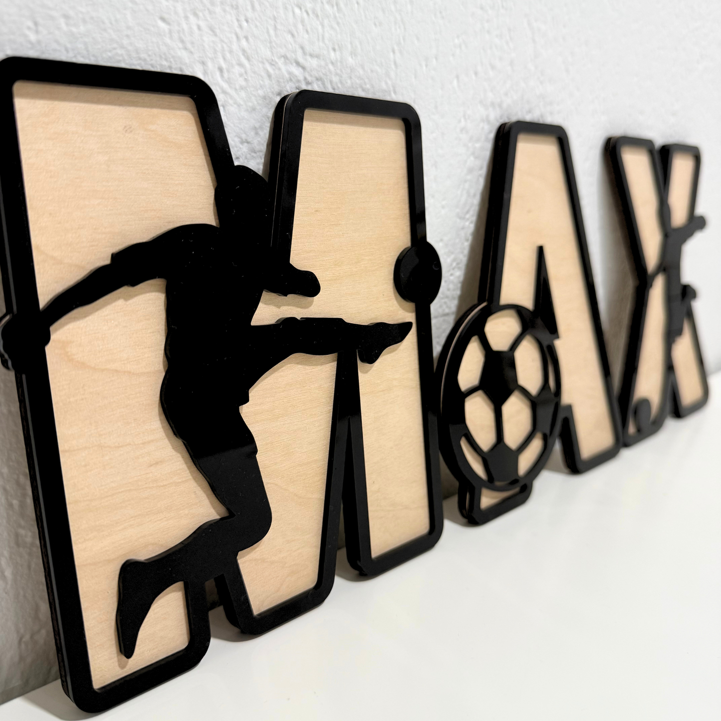 Personalized Sports Name Sign | Custom Kids Name Wall Decor | Boys Room Sports Wall Letters | Soccer Baseball Basketball Name Sign