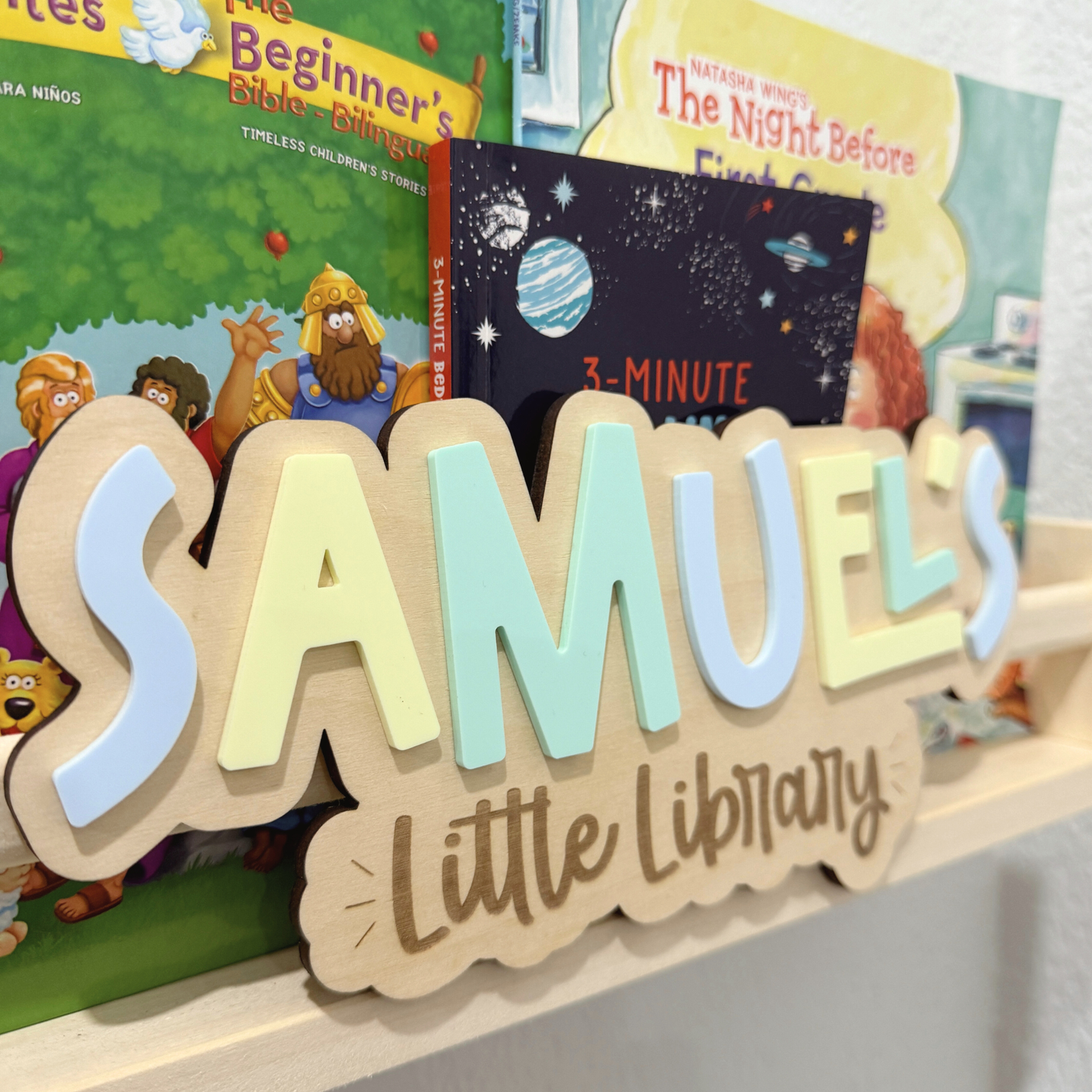 Kids Reading Nook Name Sign | Personalized Library Sign for Kids Room | Bookshelf Decor