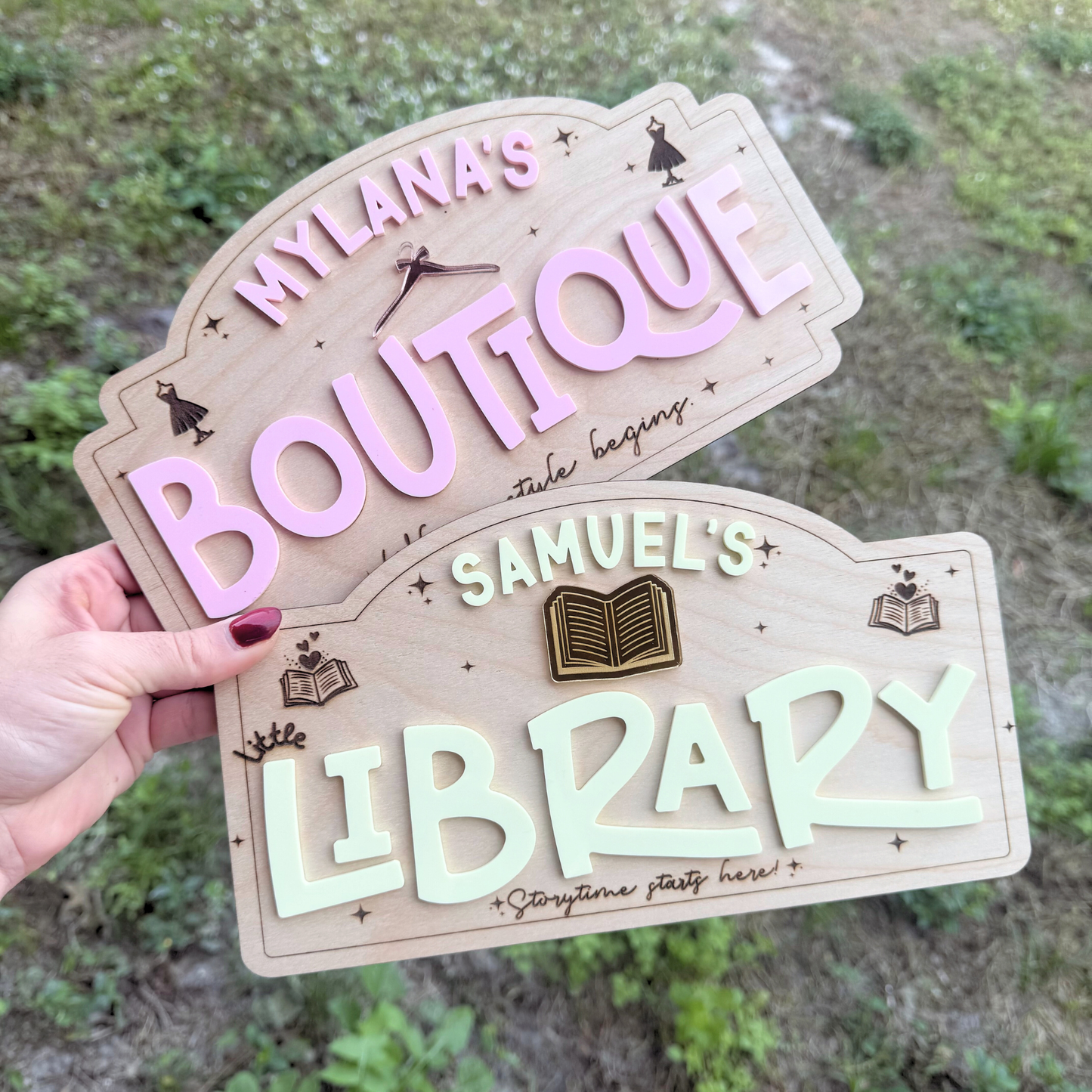 Kids Pretend Play Sign | Personalized Playroom Sign, Play Kitchen Decor, Kids Boutique Sign, Playroom Wall Decor.
