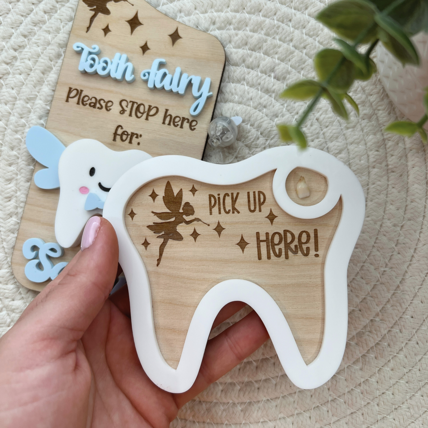 Personalized Tooth Fairy Door Hanger | Kids Tooth Fairy Holder | Lost Tooth Keepsake Gift | Custom Tooth Fairy Sign for Kids