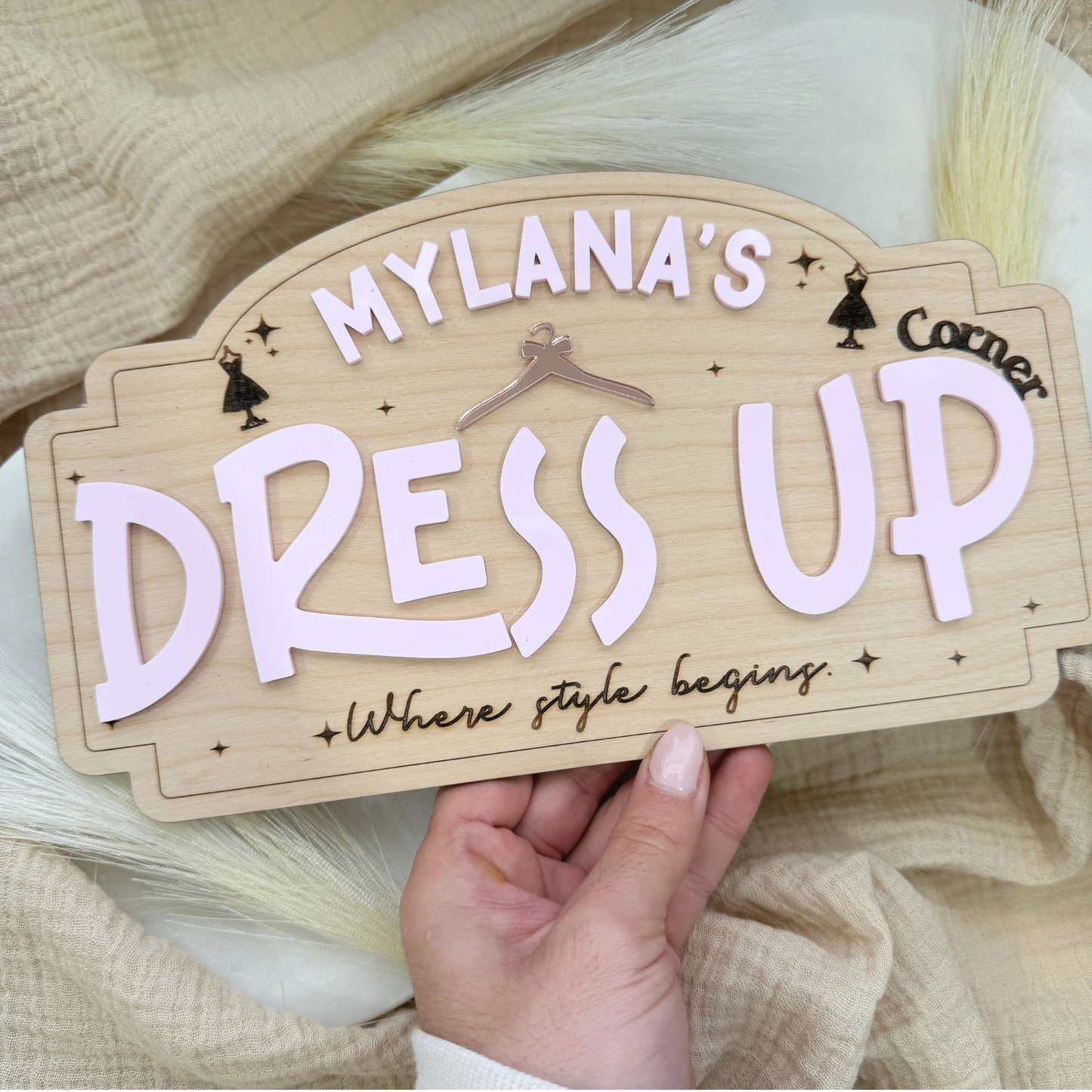 Dress Up Corner Sign For Girls, Custom Girls Pretend Play Sign, Custom Dress Up Sign, Dress Up Corner For Girls, Custom Sign For Girls Room.