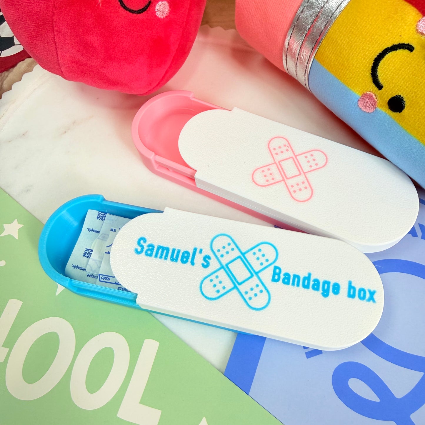 Personalized 3D Bandage Holder, 3D First Aid Case for Kids Backpack, Custom Bandage Case, Custom School Safety Kit, Travel Bandage Holder.