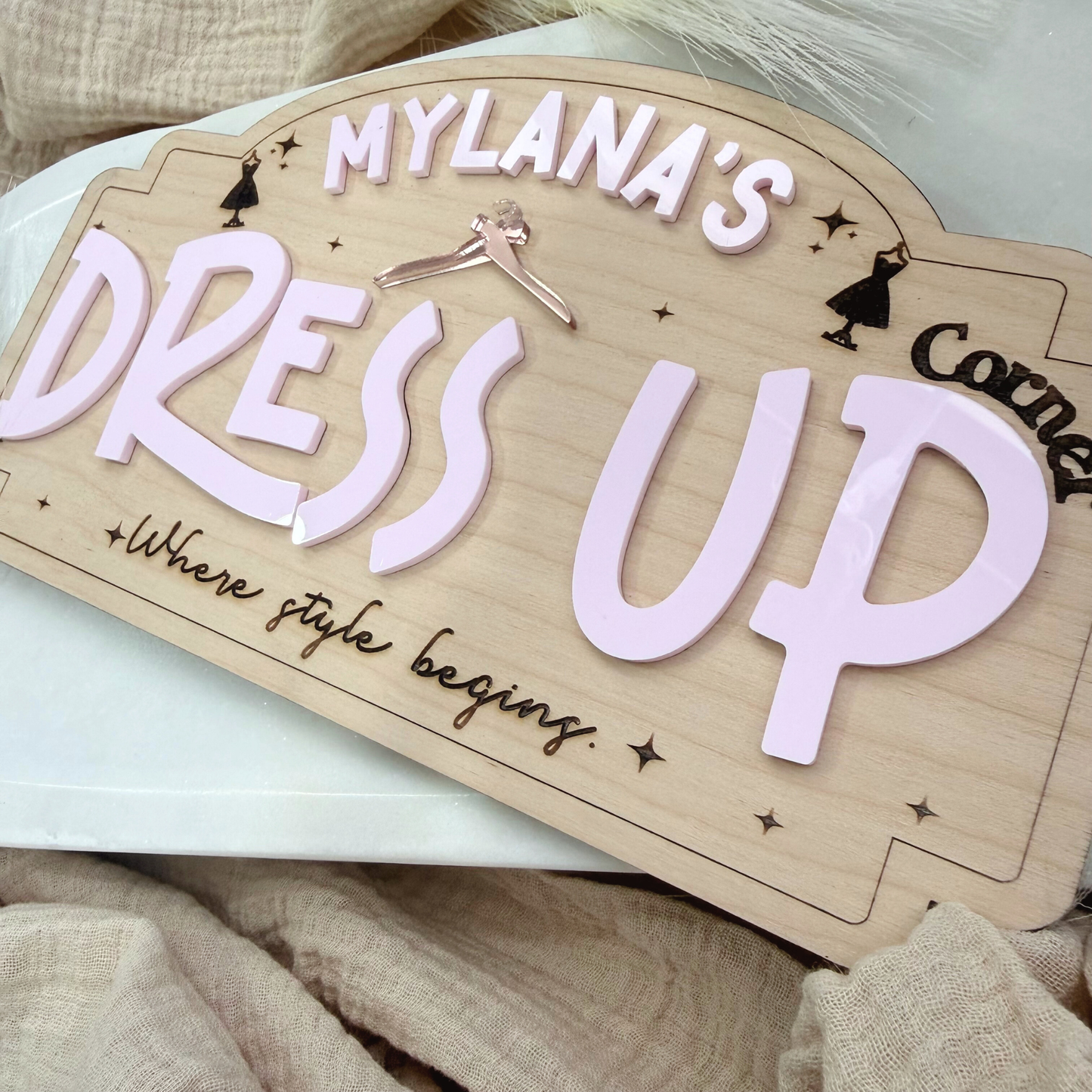 Dress Up Corner Sign For Girls, Custom Girls Pretend Play Sign, Custom Dress Up Sign, Dress Up Corner For Girls, Custom Sign For Girls Room.