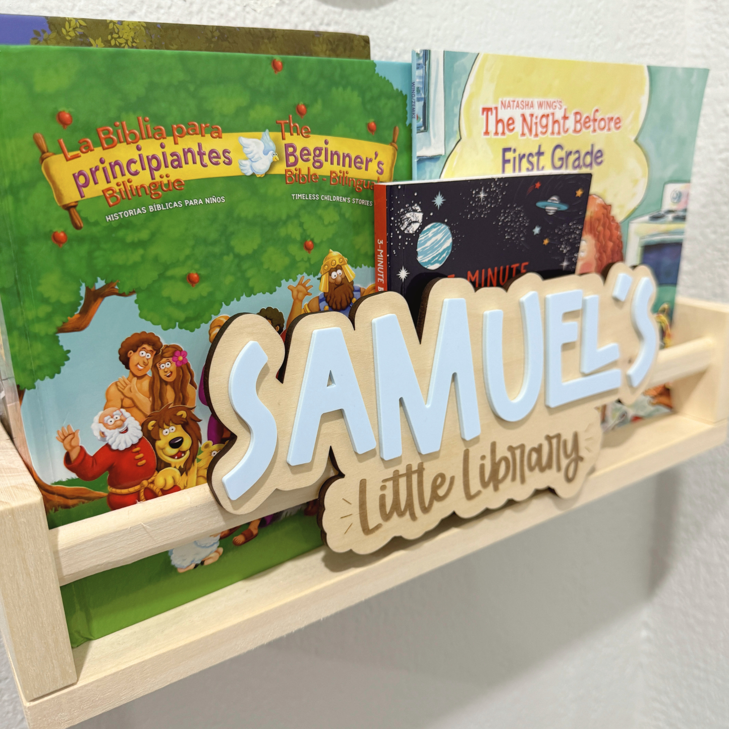 Kids Reading Nook Name Sign | Personalized Library Sign for Kids Room | Bookshelf Decor
