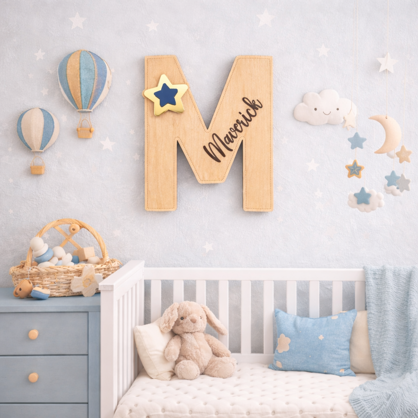 Custom Nursery Initial Wall Decor, Personalized Wooden Letter Name Sign For kids, Baby Room Neutral Decor, Custom Neutral Kids Room Initial.
