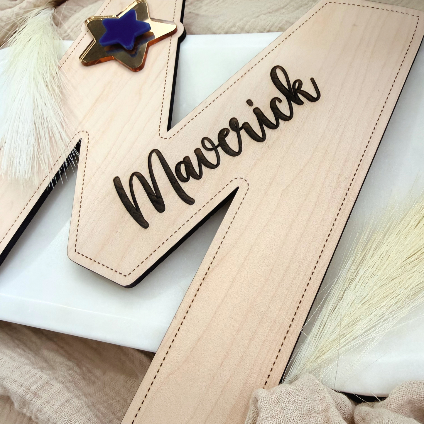 Custom Nursery Initial Wall Decor, Personalized Wooden Letter Name Sign For kids, Baby Room Neutral Decor, Custom Neutral Kids Room Initial.