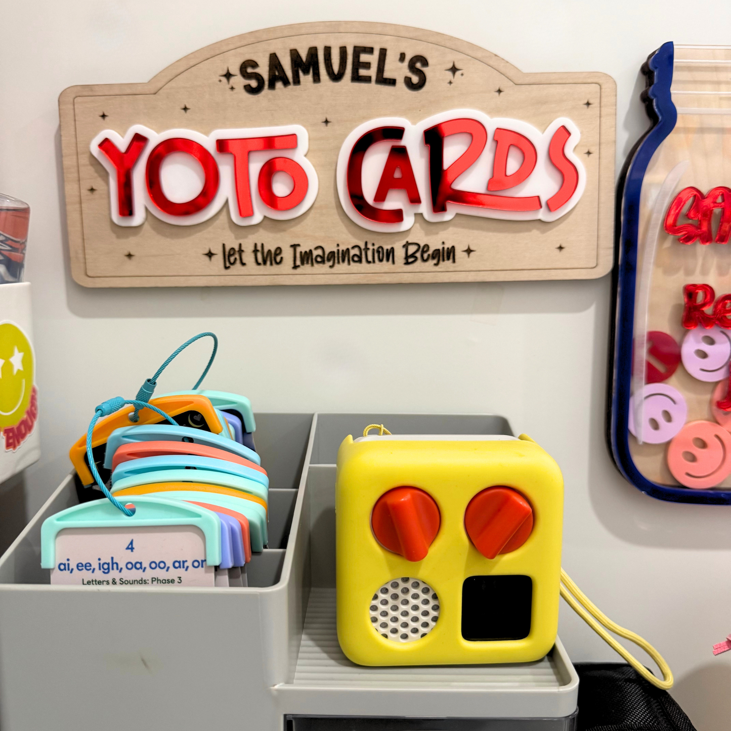 Yoto Cards Wall Sign | Personalized Tonies Display Sign, Yoto Player Accessories, Kids Listening Station Decor.