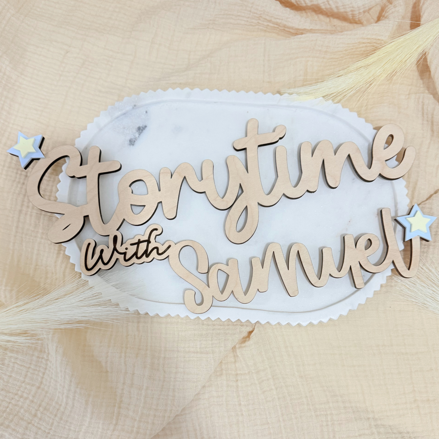 Personalized Storytime Name Sign | Kids Reading Nook Decor | Custom Kids Wall Sign | Nursery & Playroom Decor | Homeschool Room Sign
