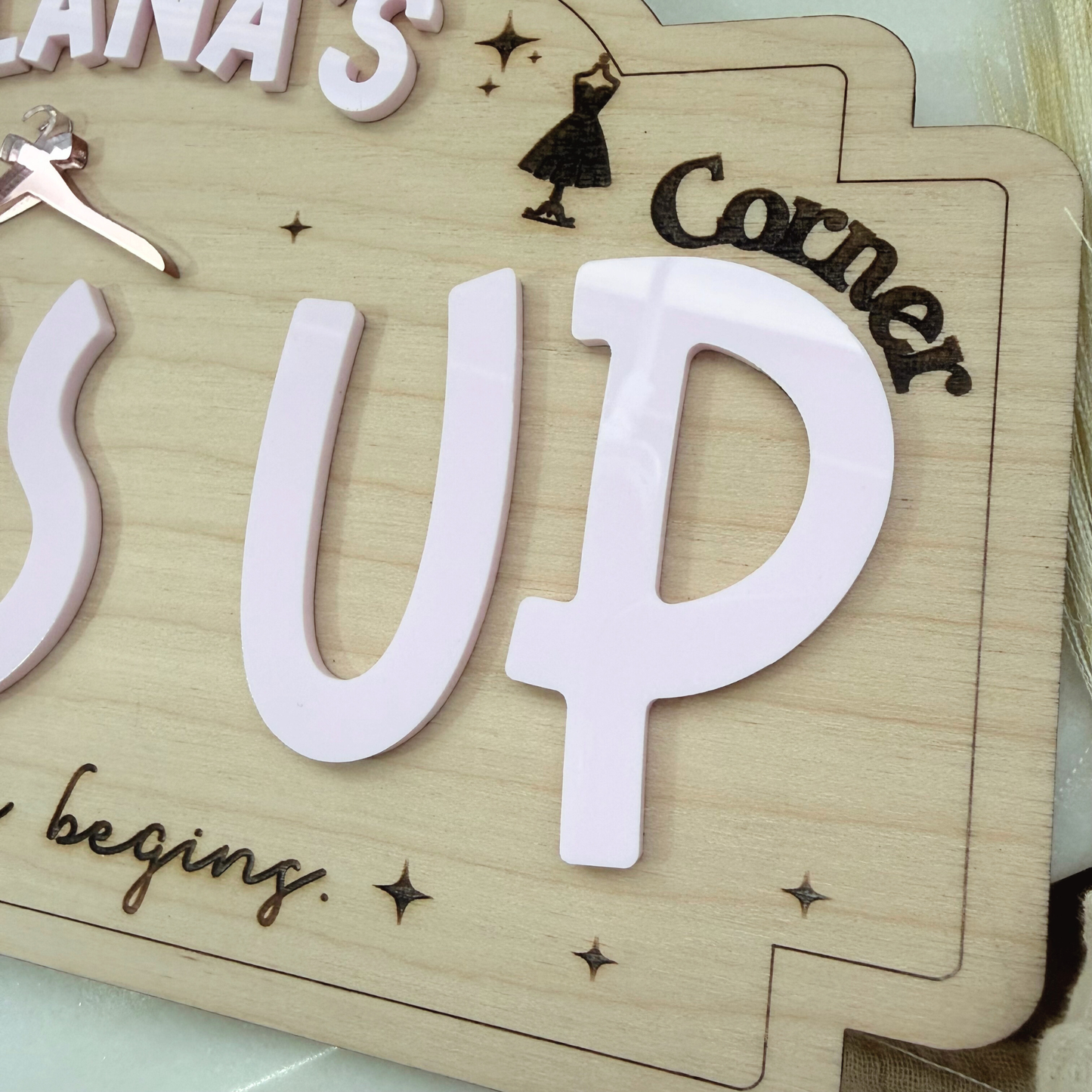 Dress Up Corner Sign For Girls, Custom Girls Pretend Play Sign, Custom Dress Up Sign, Dress Up Corner For Girls, Custom Sign For Girls Room.