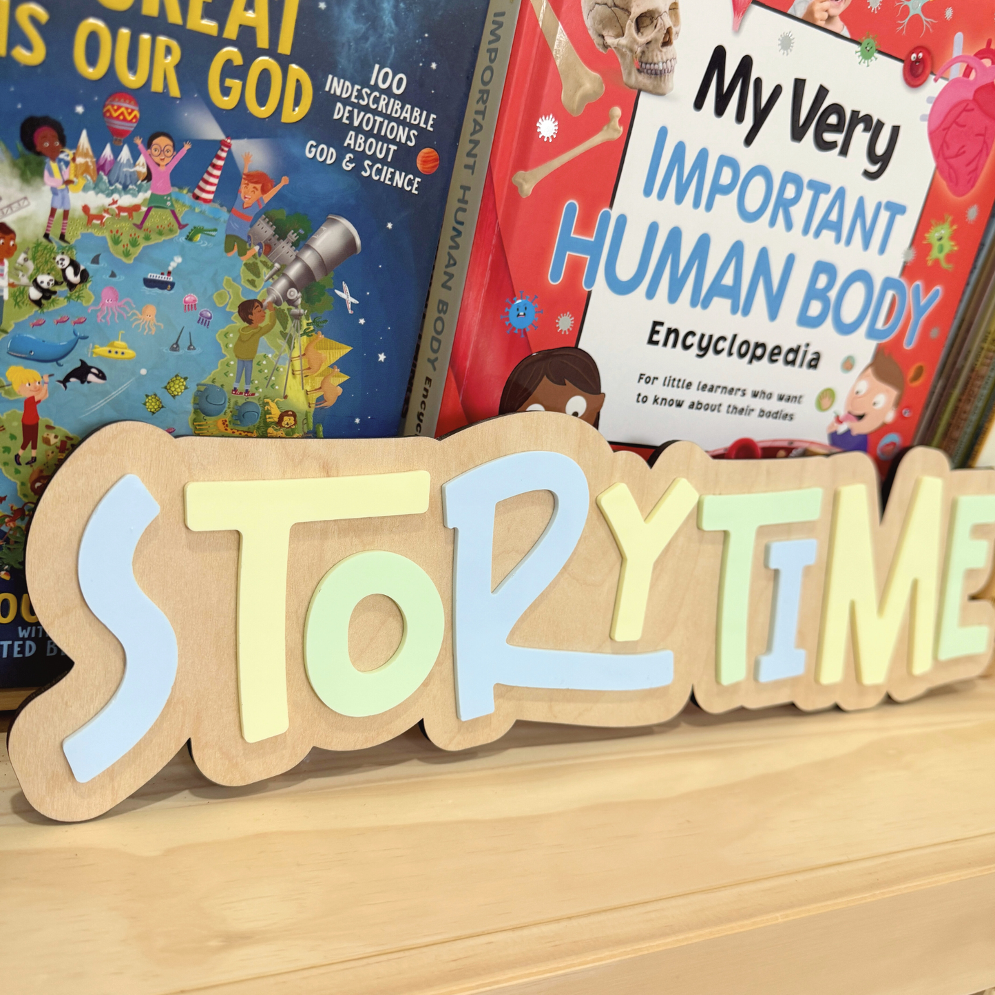 Kids Library Sign | Personalized Storytime Sign, Kids Reading Corner Decor, Kids Bookshelf Decor, Playroom Library Sign.