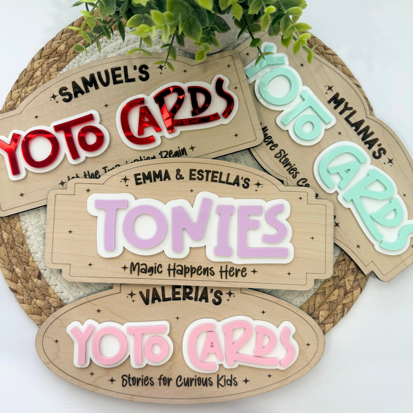 Yoto Cards Wall Sign | Personalized Tonies Display Sign, Yoto Player Accessories, Kids Listening Station Decor.