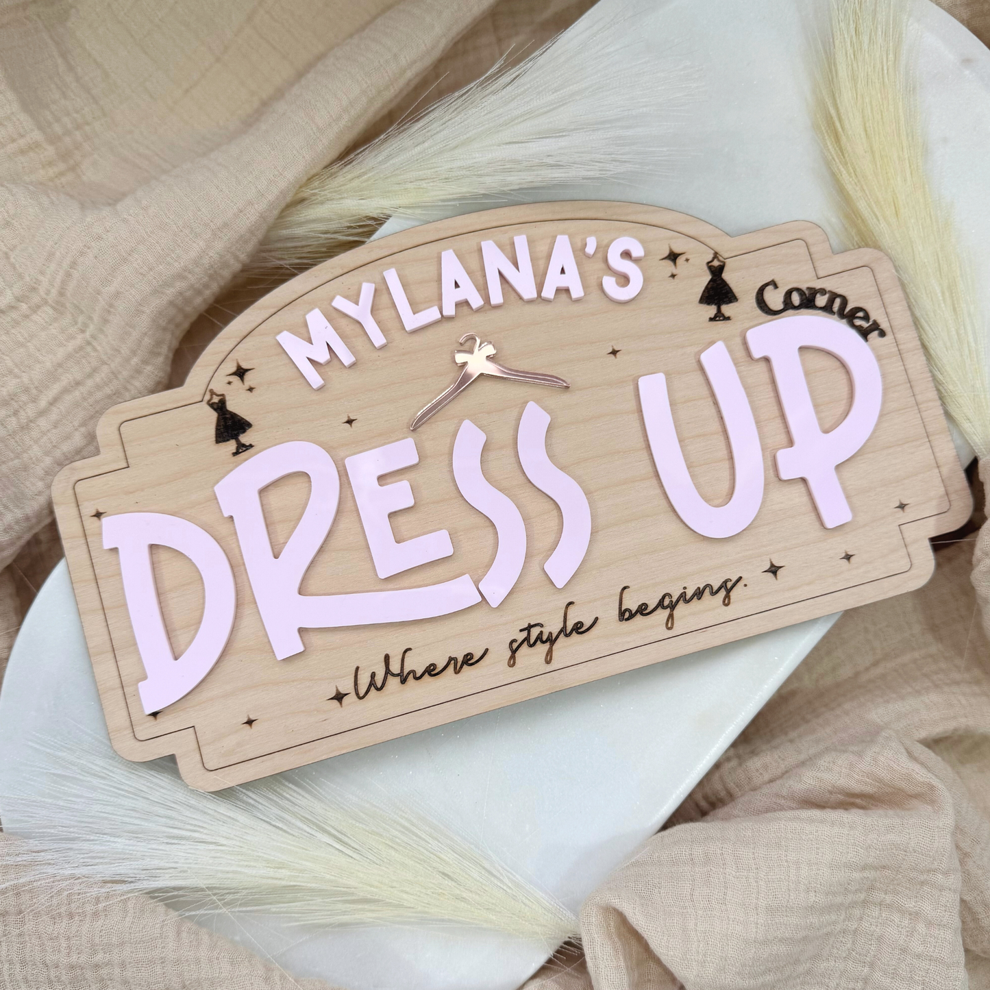 Dress Up Corner Sign For Girls, Custom Girls Pretend Play Sign, Custom Dress Up Sign, Dress Up Corner For Girls, Custom Sign For Girls Room.