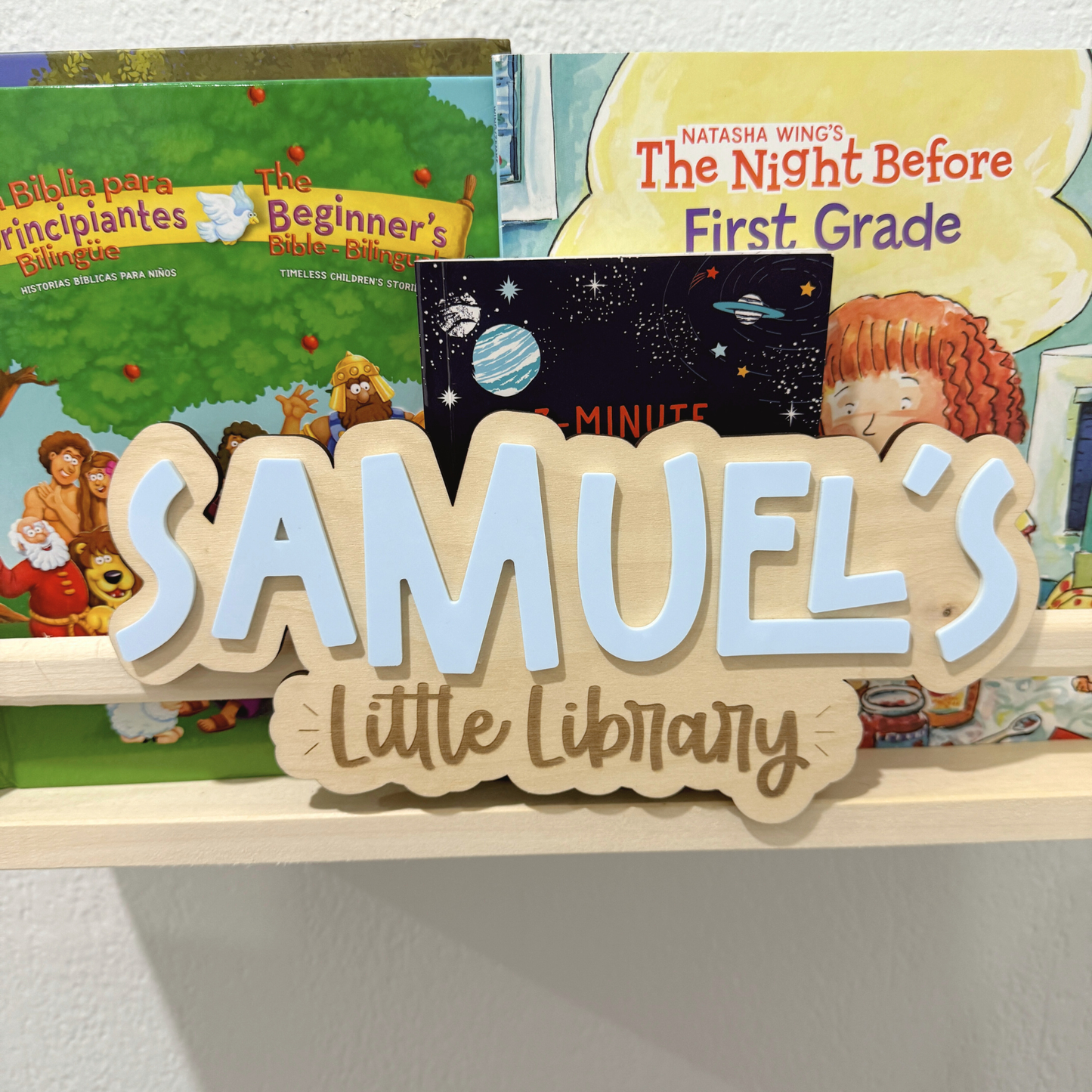 Kids Reading Nook Name Sign | Personalized Library Sign for Kids Room | Bookshelf Decor