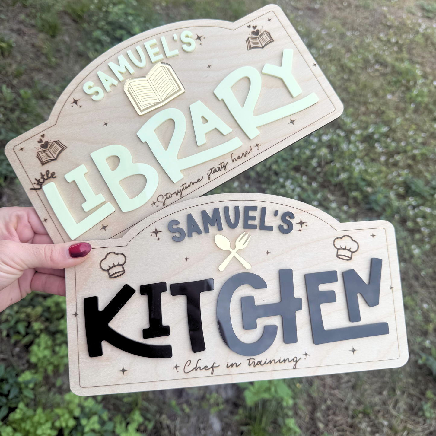 Kids Pretend Play Sign | Personalized Playroom Sign, Play Kitchen Decor, Kids Boutique Sign, Playroom Wall Decor.