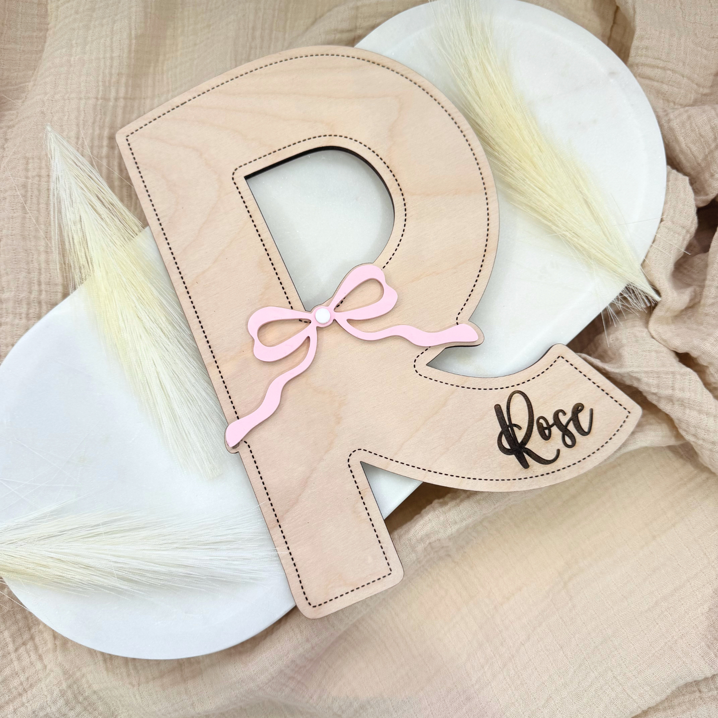 Custom Nursery Initial Wall Decor, Personalized Wooden Letter Name Sign For kids, Baby Room Neutral Decor, Custom Neutral Kids Room Initial.