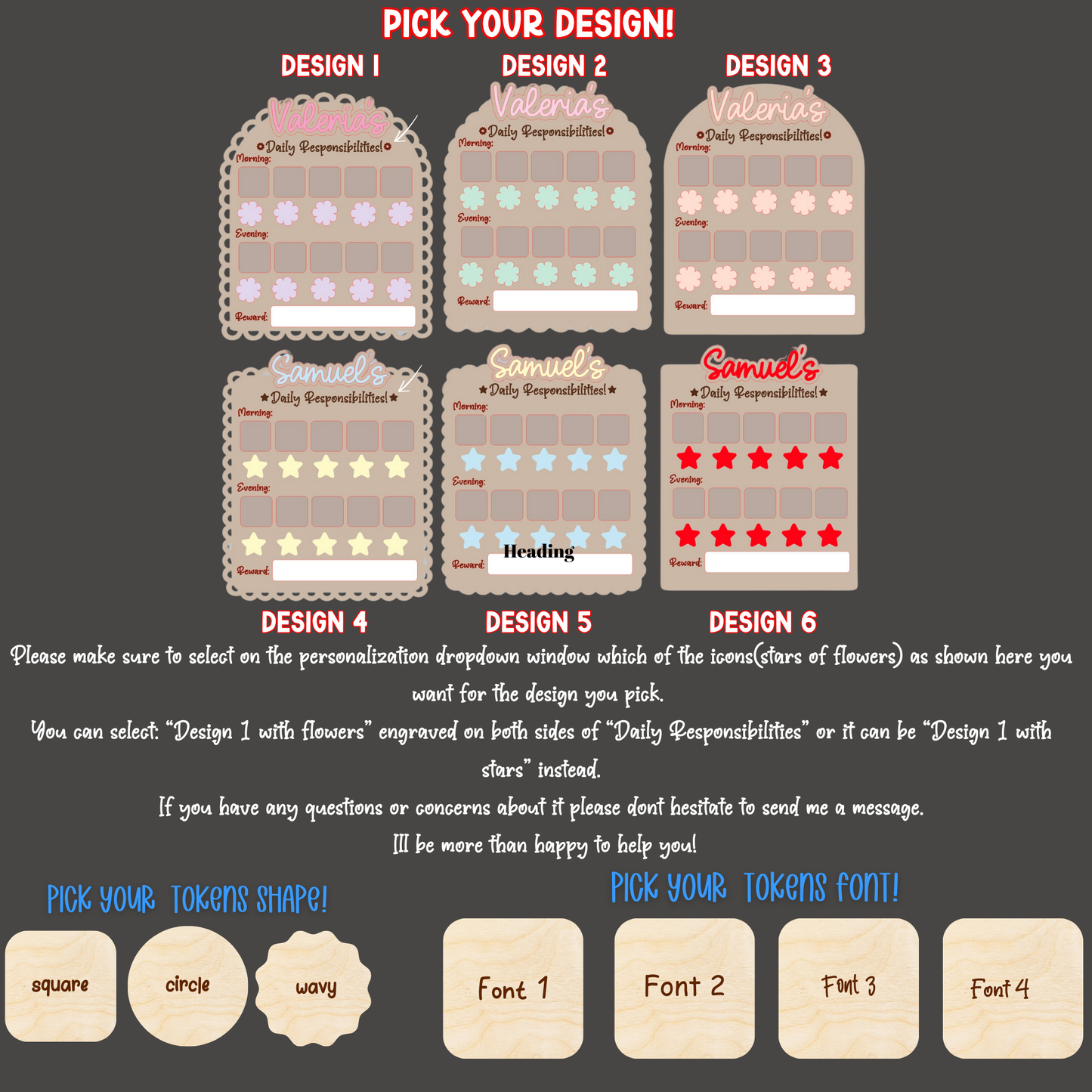 Personalized Kids Reward Chart | Responsibility & Chore Chart for Kids | Montessori Behavior Chart | Wooden Kids Routine Chart | Positive Reinforcement Board