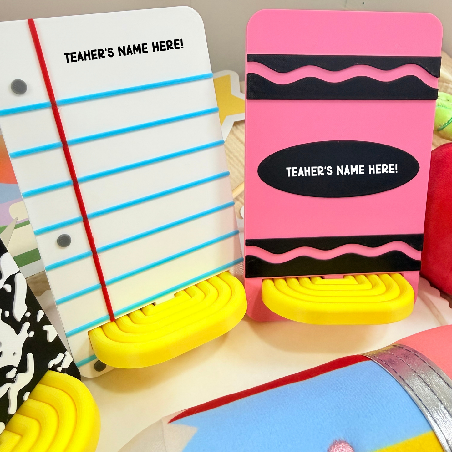 Personalized Teacher Phone Holder, 3D Printed Desk Stand, Custom Teacher Gift, Back to School Desk Organizer