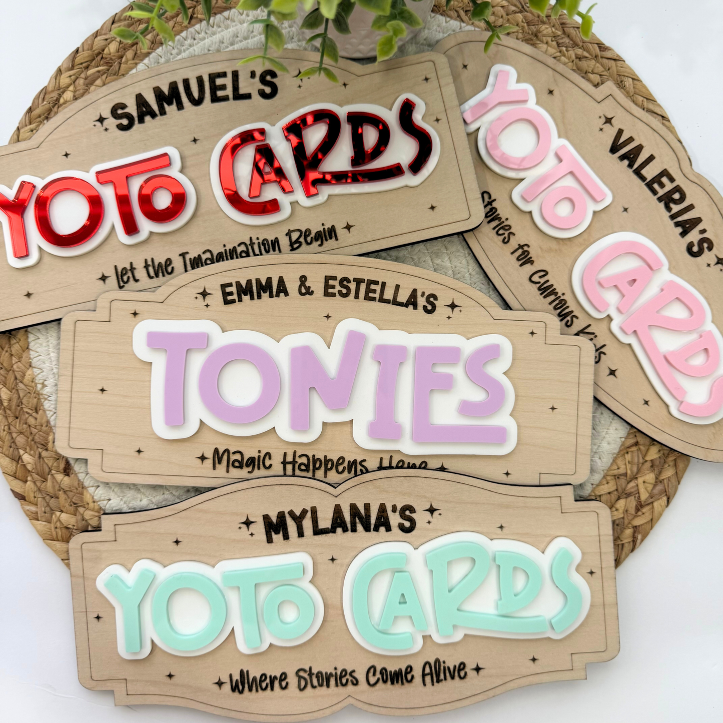 Yoto Cards Wall Sign | Personalized Tonies Display Sign, Yoto Player Accessories, Kids Listening Station Decor.