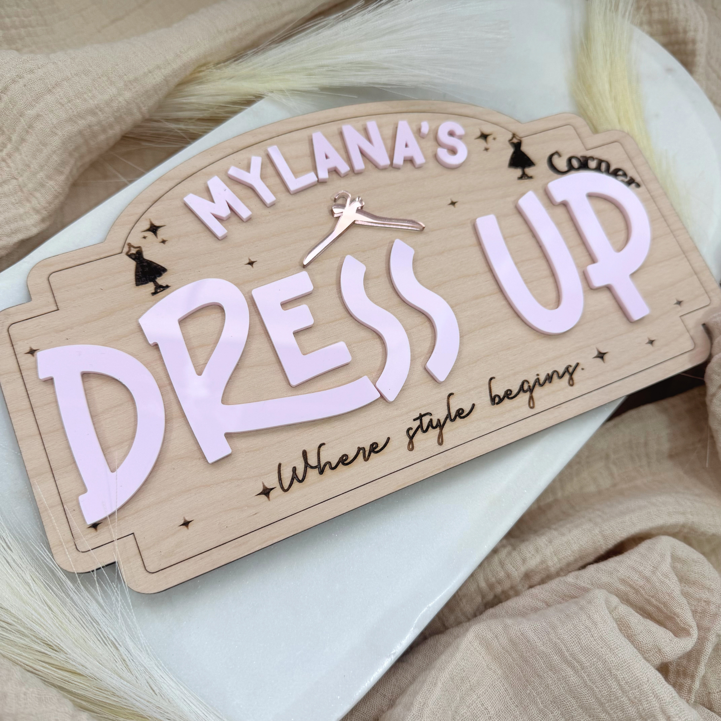 Dress Up Corner Sign For Girls, Custom Girls Pretend Play Sign, Custom Dress Up Sign, Dress Up Corner For Girls, Custom Sign For Girls Room.