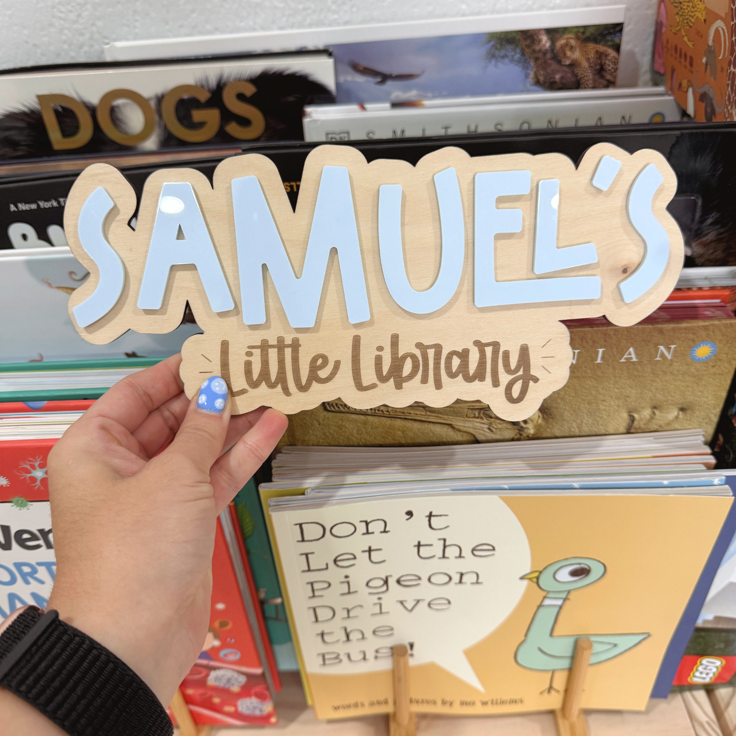 Kids Reading Nook Name Sign | Personalized Library Sign for Kids Room | Bookshelf Decor