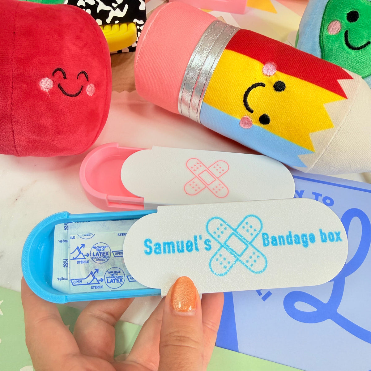 Personalized 3D Bandage Holder, 3D First Aid Case for Kids Backpack, Custom Bandage Case, Custom School Safety Kit, Travel Bandage Holder.