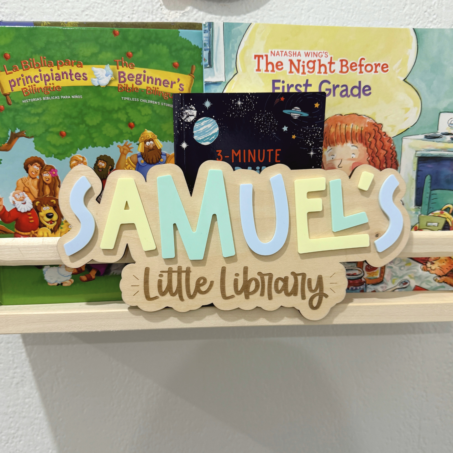 Kids Reading Nook Name Sign | Personalized Library Sign for Kids Room | Bookshelf Decor