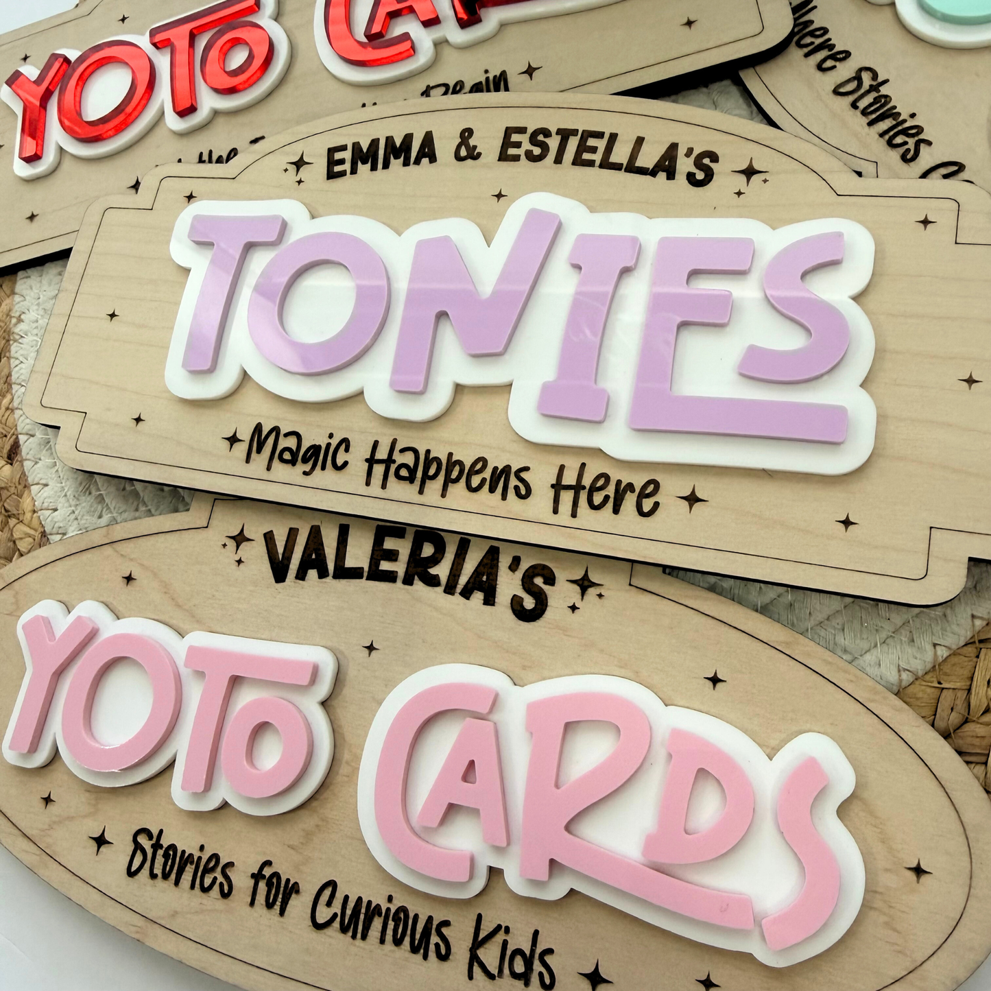 Yoto Cards Wall Sign | Personalized Tonies Display Sign, Yoto Player Accessories, Kids Listening Station Decor.