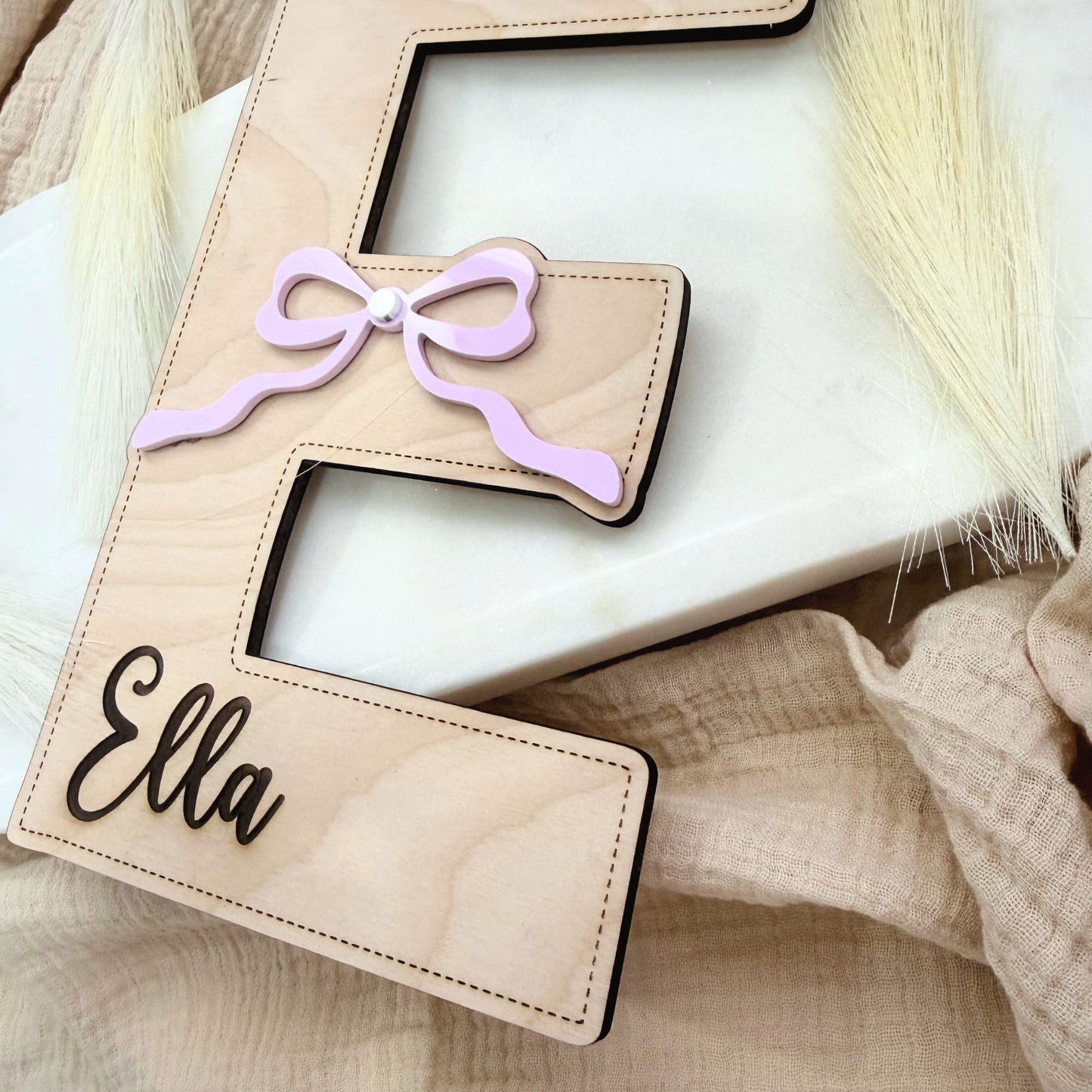 Custom Nursery Initial Wall Decor, Personalized Wooden Letter Name Sign For kids, Baby Room Neutral Decor, Custom Neutral Kids Room Initial.