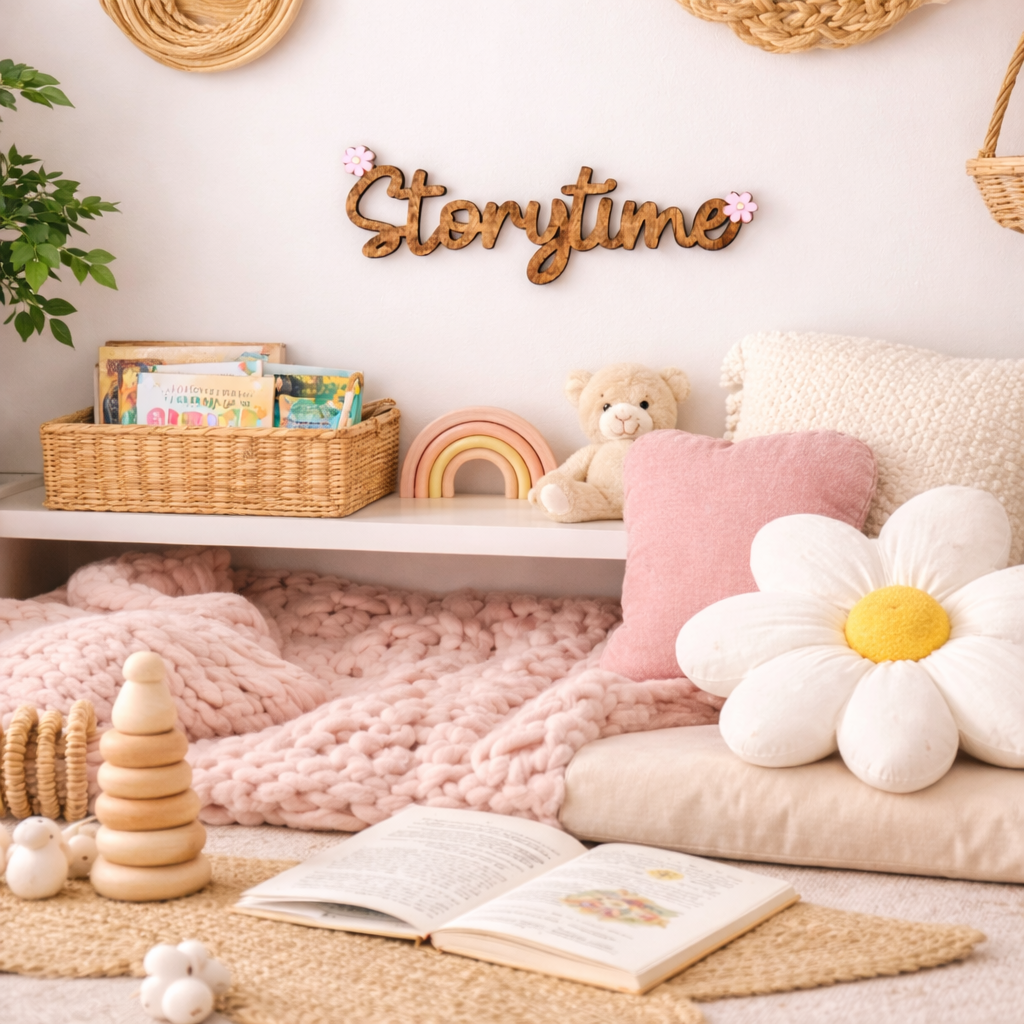Personalized Kids Library Sign | Custom Storytime Wall Decor | Reading Nook Sign | Playroom & Nursery Decor | Kids Bookshelf Sign