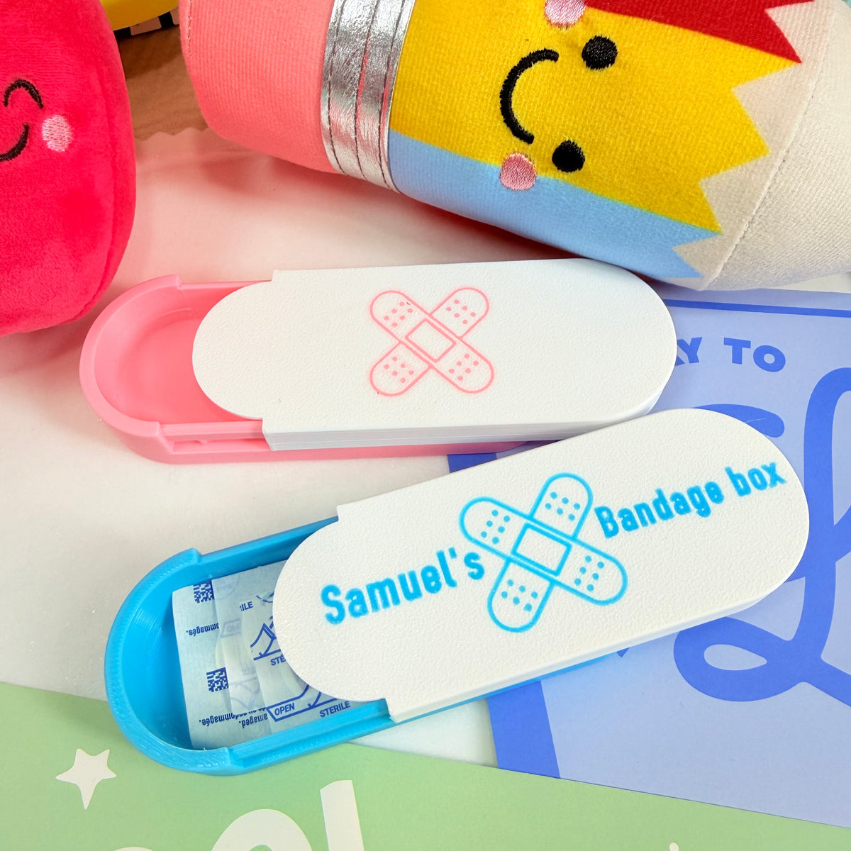 Personalized 3D Bandage Holder, 3D First Aid Case for Kids Backpack, Custom Bandage Case, Custom School Safety Kit, Travel Bandage Holder.