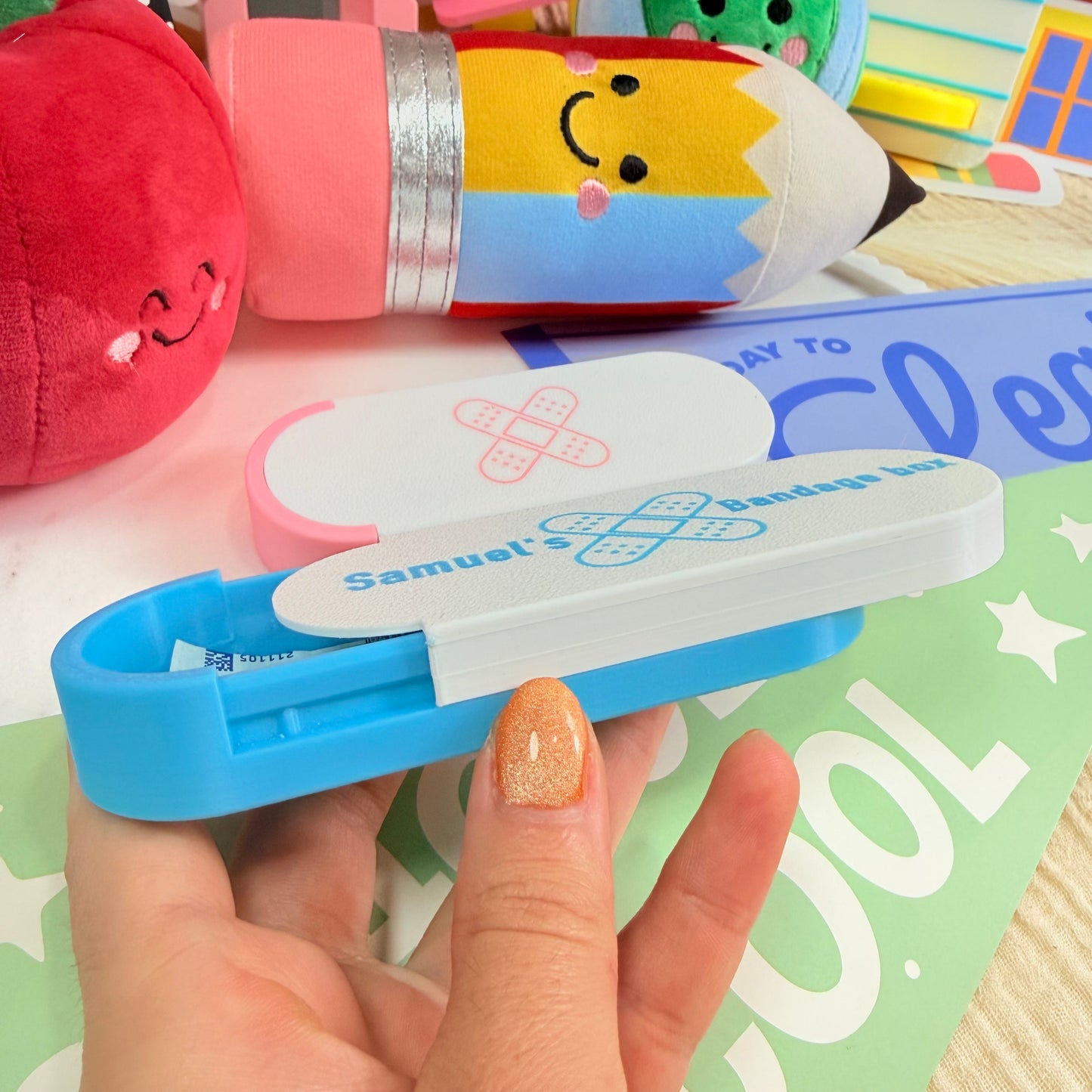 Personalized 3D Bandage Holder, 3D First Aid Case for Kids Backpack, Custom Bandage Case, Custom School Safety Kit, Travel Bandage Holder.