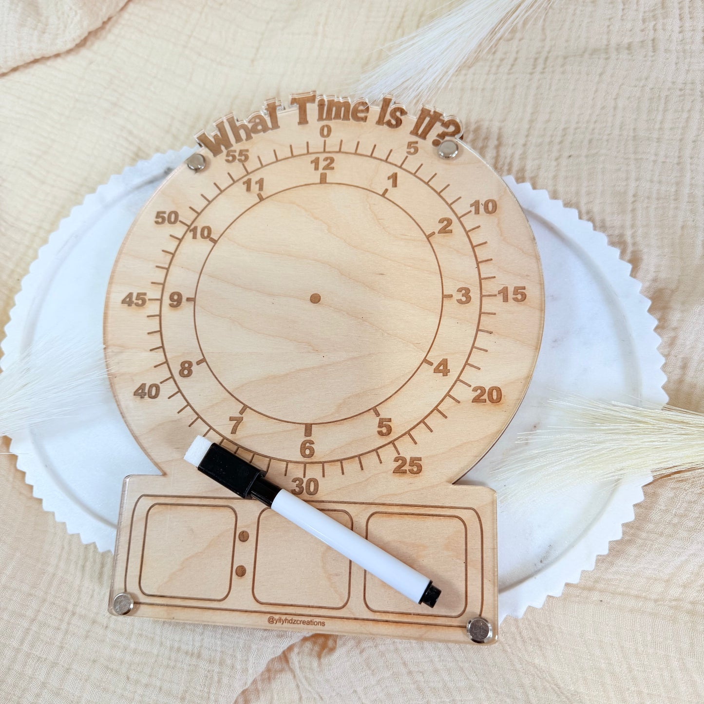 Montessori Wooden Learning Clock for Kids | Telling Time Teaching Toy | Homeschool Educational Tool | Preschool Time Practice