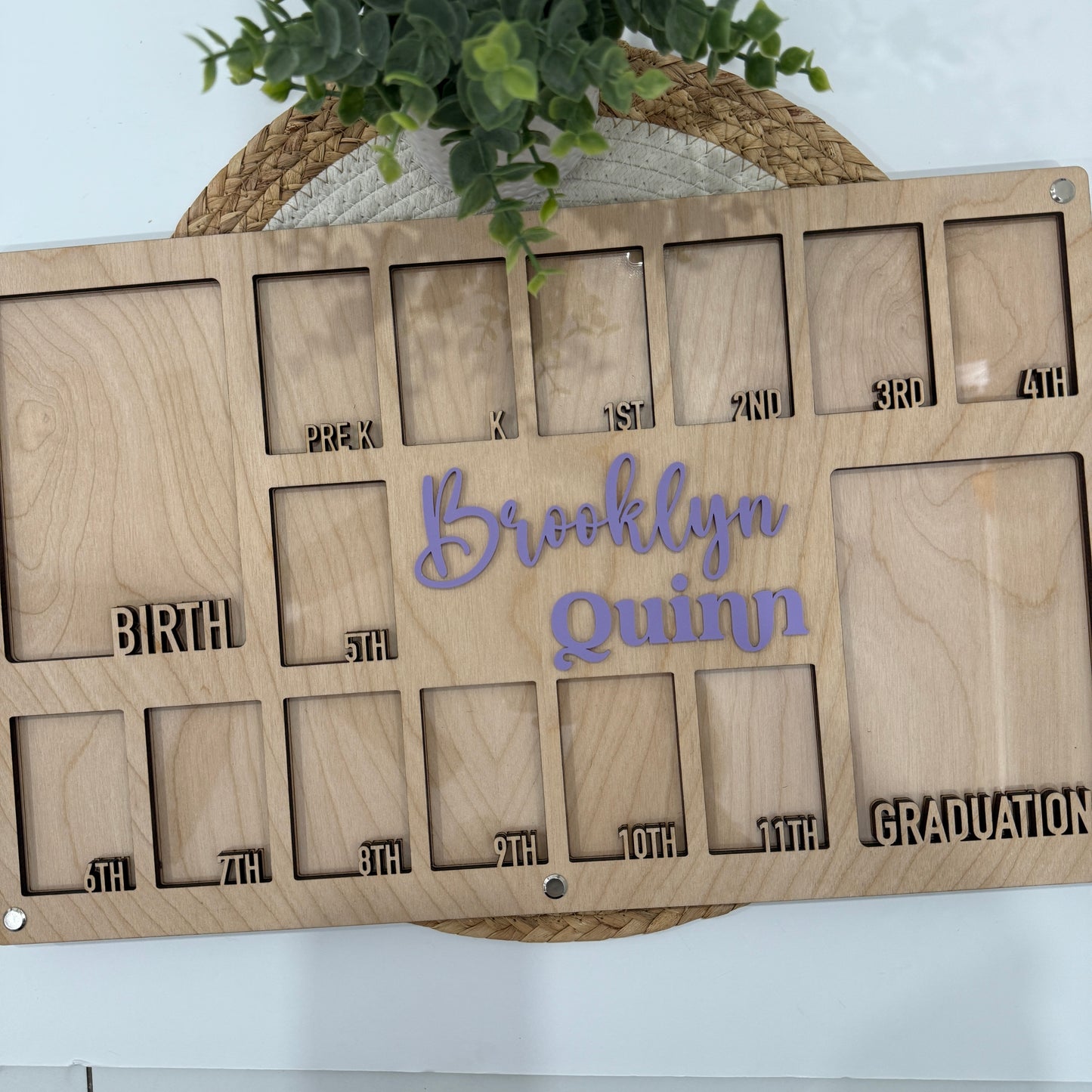 Personalized Kids School Years Photo Frame | Kindergarten to Graduation Memory Frame | School Photo Display Board | Wooden Kids Milestone Frame