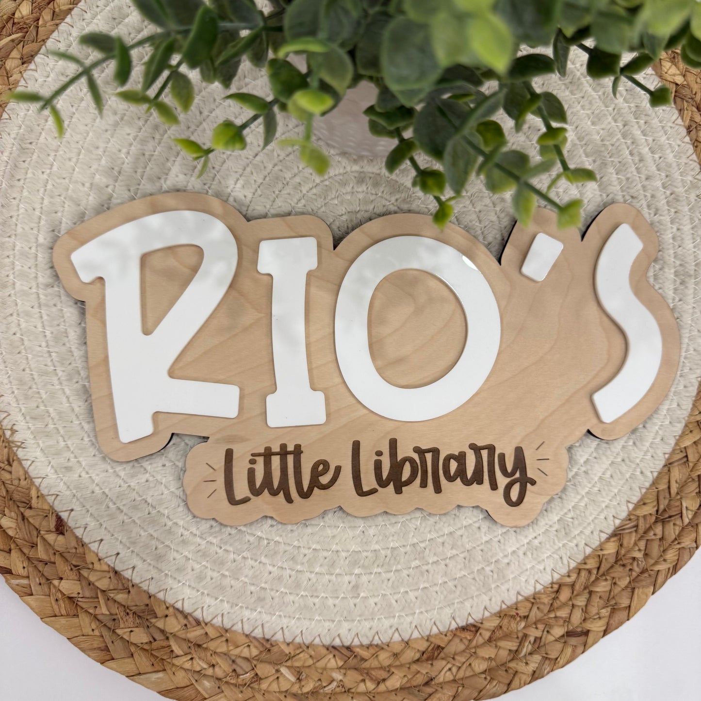 Kids Reading Nook Name Sign | Personalized Library Sign for Kids Room | Bookshelf Decor