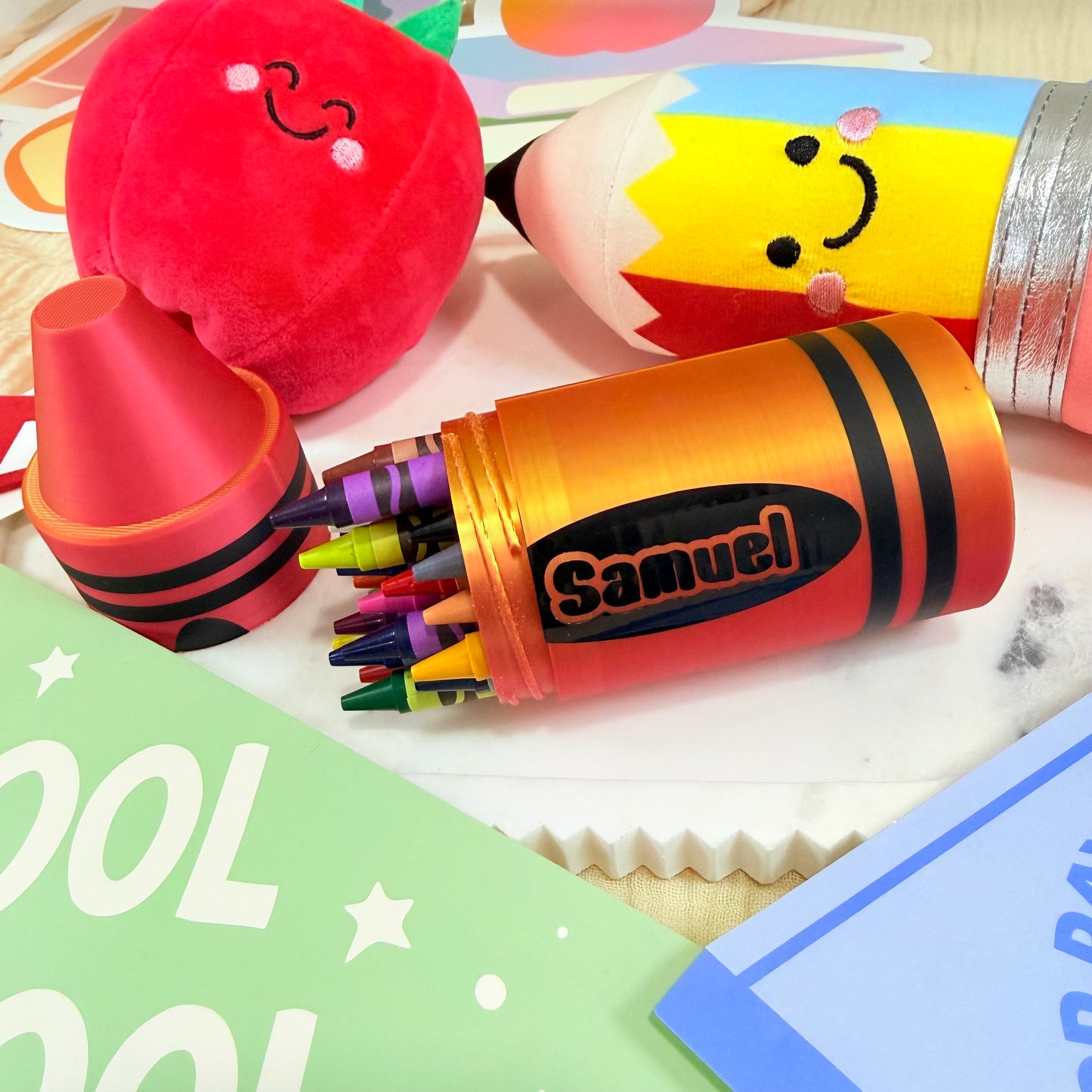 Personalized 3D Printed Crayon Case, Custom Name Crayon Box, Kids 24 3D Crayon Holder, Back to School Gift, Custom Kids Coloring Organizer.