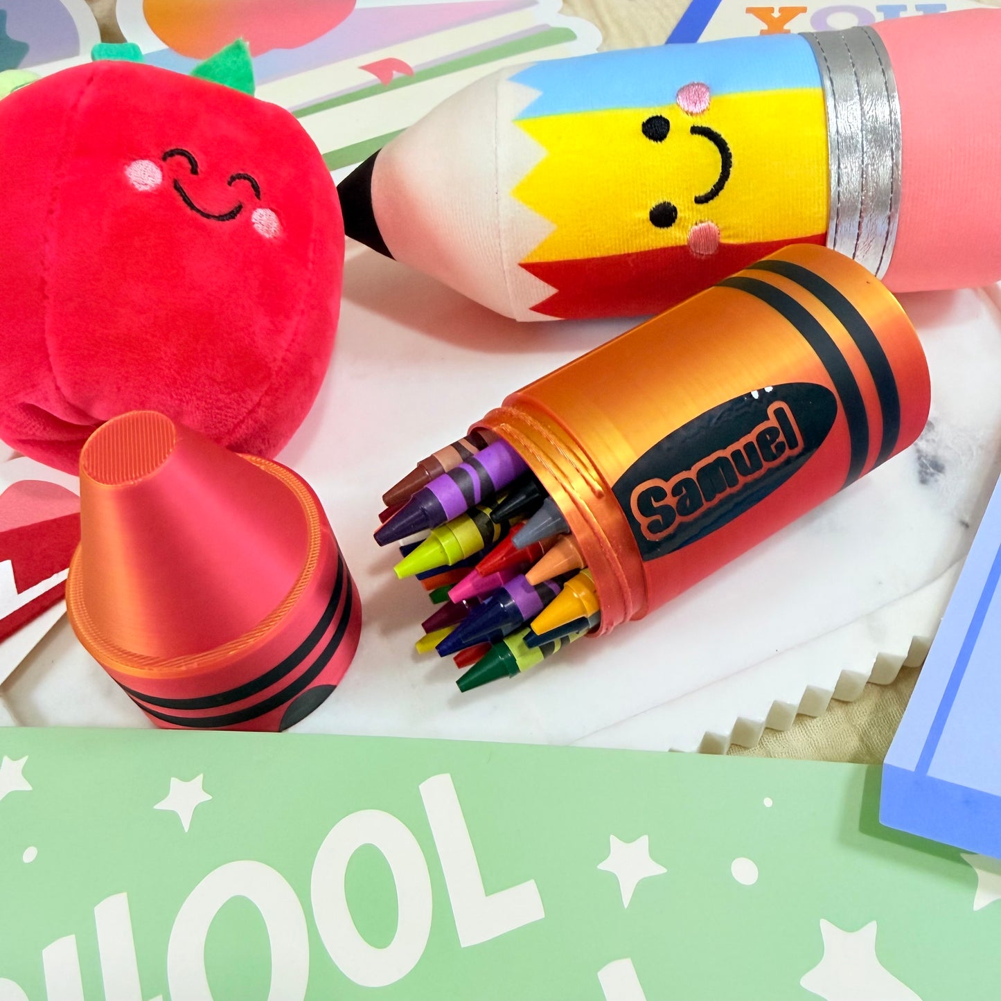 Personalized 3D Printed Crayon Case, Custom Name Crayon Box, Kids 24 3D Crayon Holder, Back to School Gift, Custom Kids Coloring Organizer.