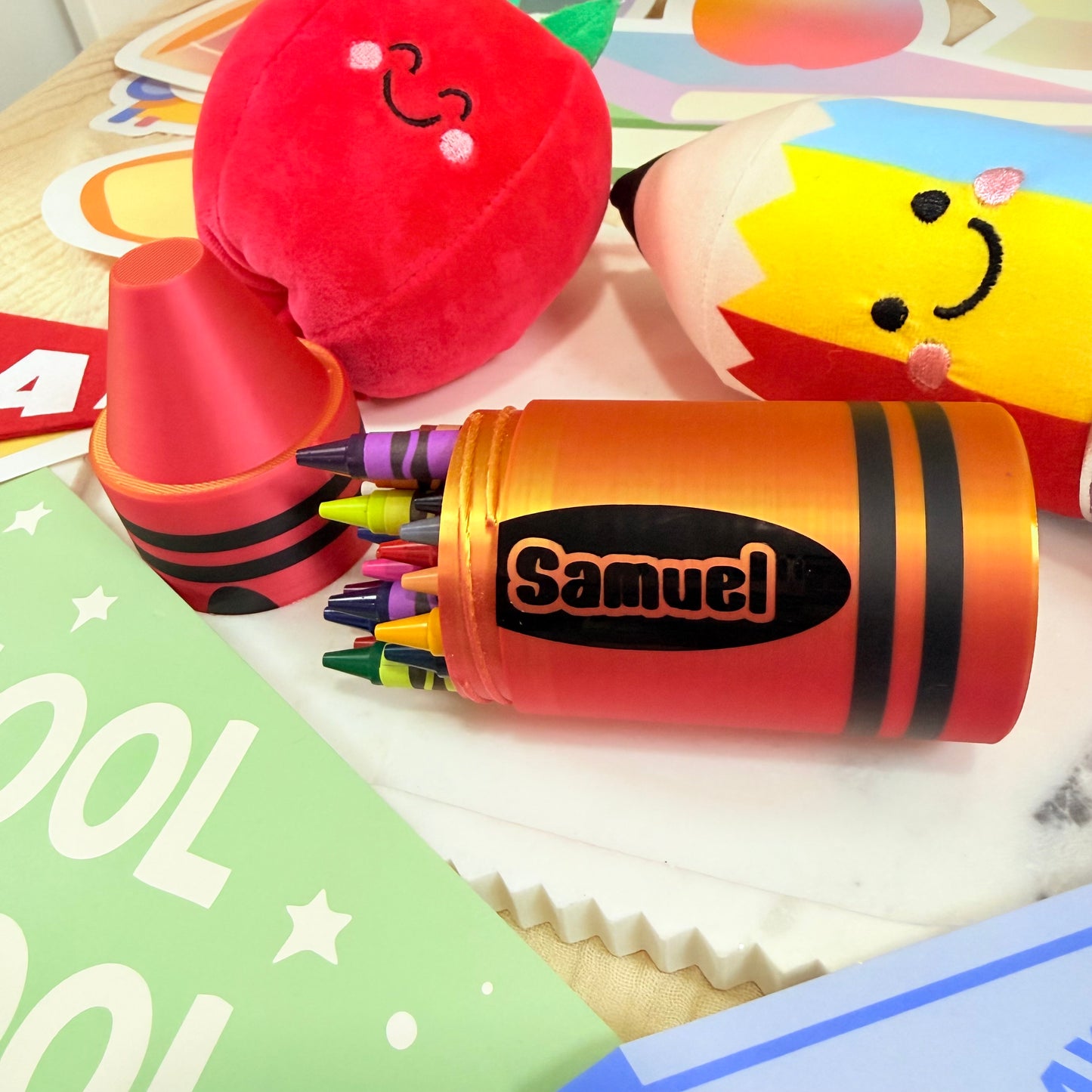 Personalized 3D Printed Crayon Case, Custom Name Crayon Box, Kids 24 3D Crayon Holder, Back to School Gift, Custom Kids Coloring Organizer.