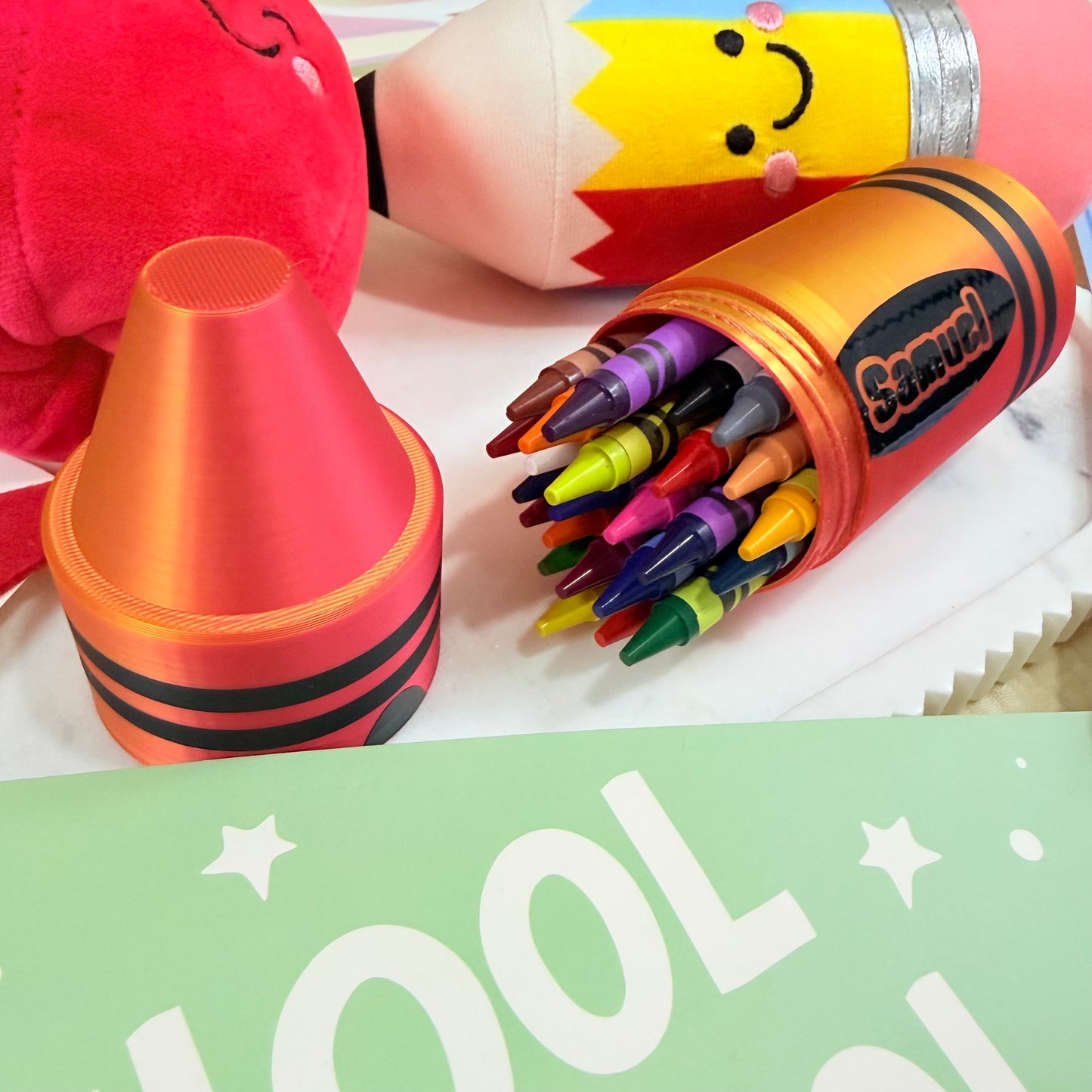 Personalized 3D Printed Crayon Case, Custom Name Crayon Box, Kids 24 3D Crayon Holder, Back to School Gift, Custom Kids Coloring Organizer.