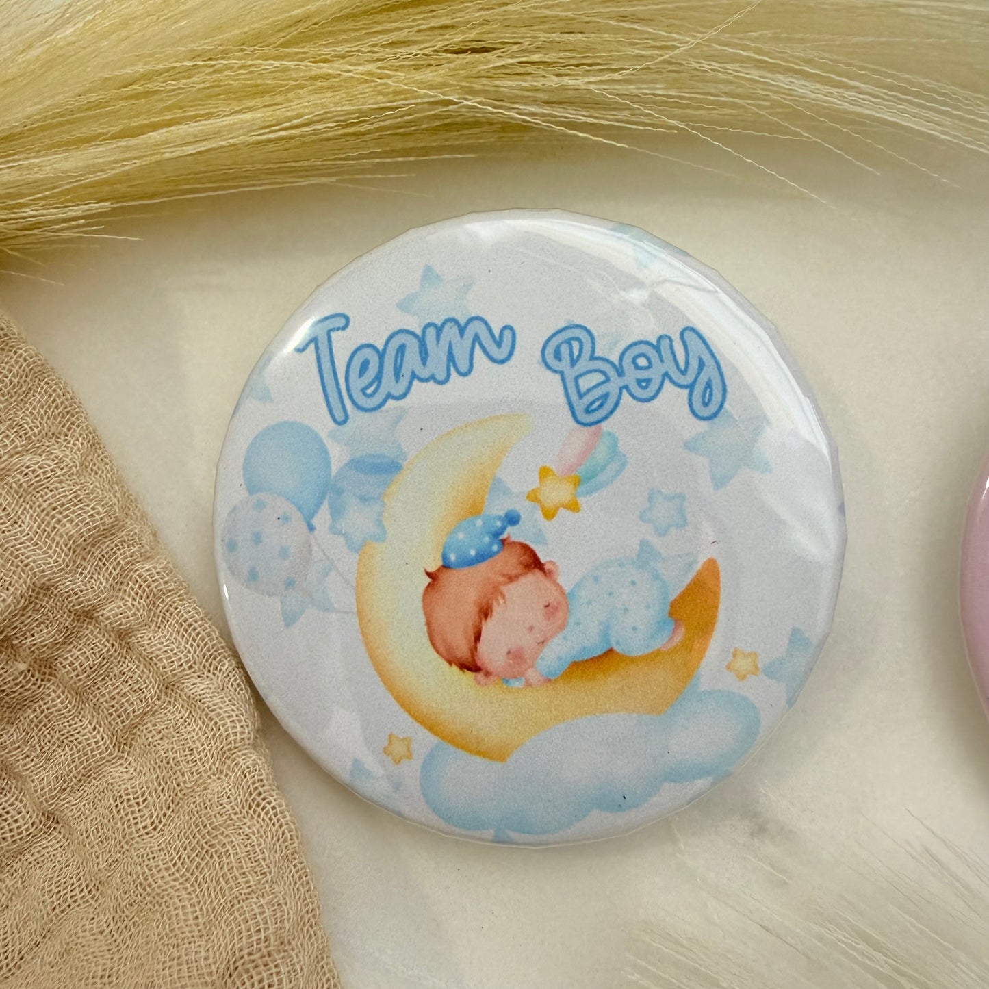 Gender Reveal Buttons,  Team Boy Team Girl Pins for Baby Shower Party Game & Favors, Gender Reveal party Favors.
