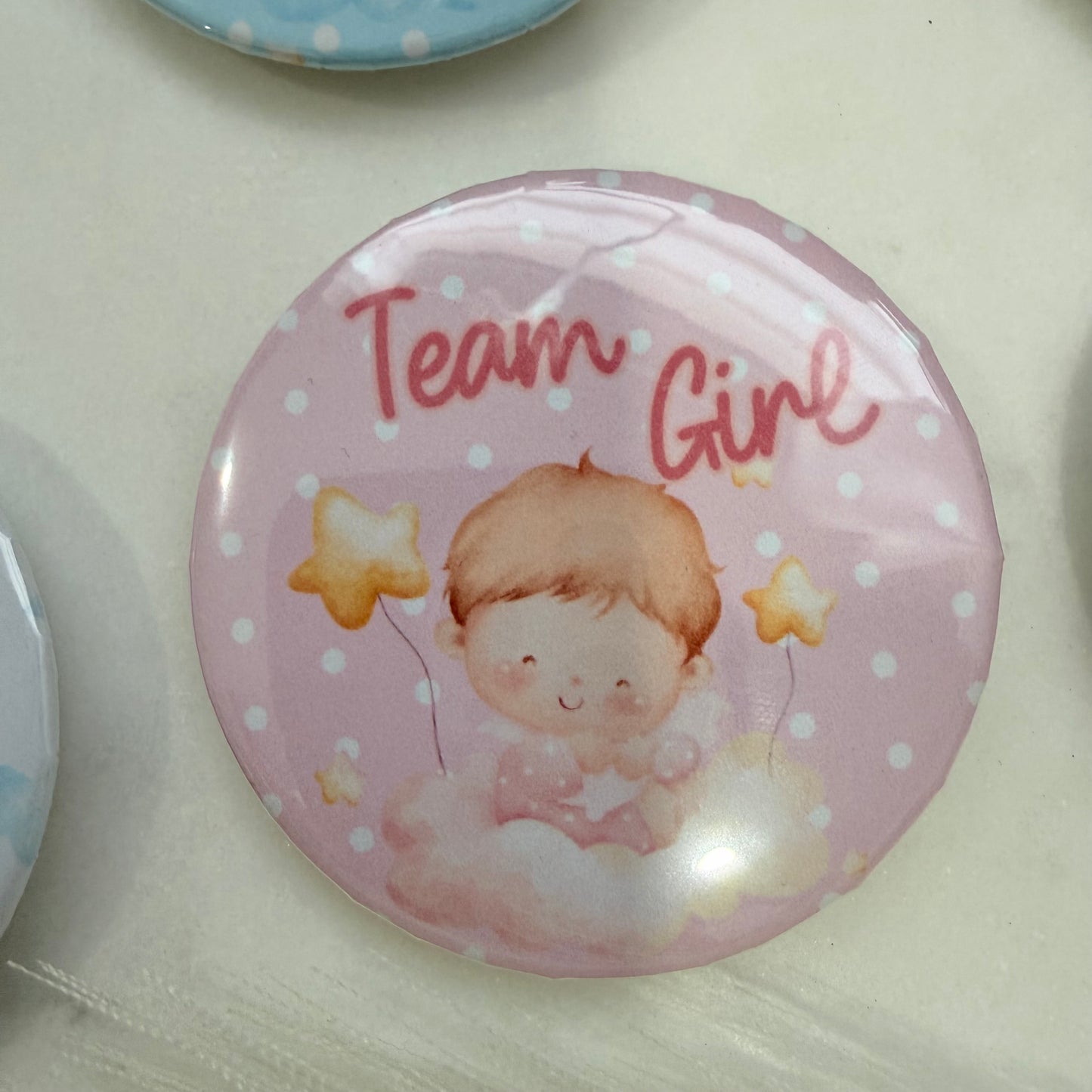 Gender Reveal Buttons,  Team Boy Team Girl Pins for Baby Shower Party Game & Favors, Gender Reveal party Favors.