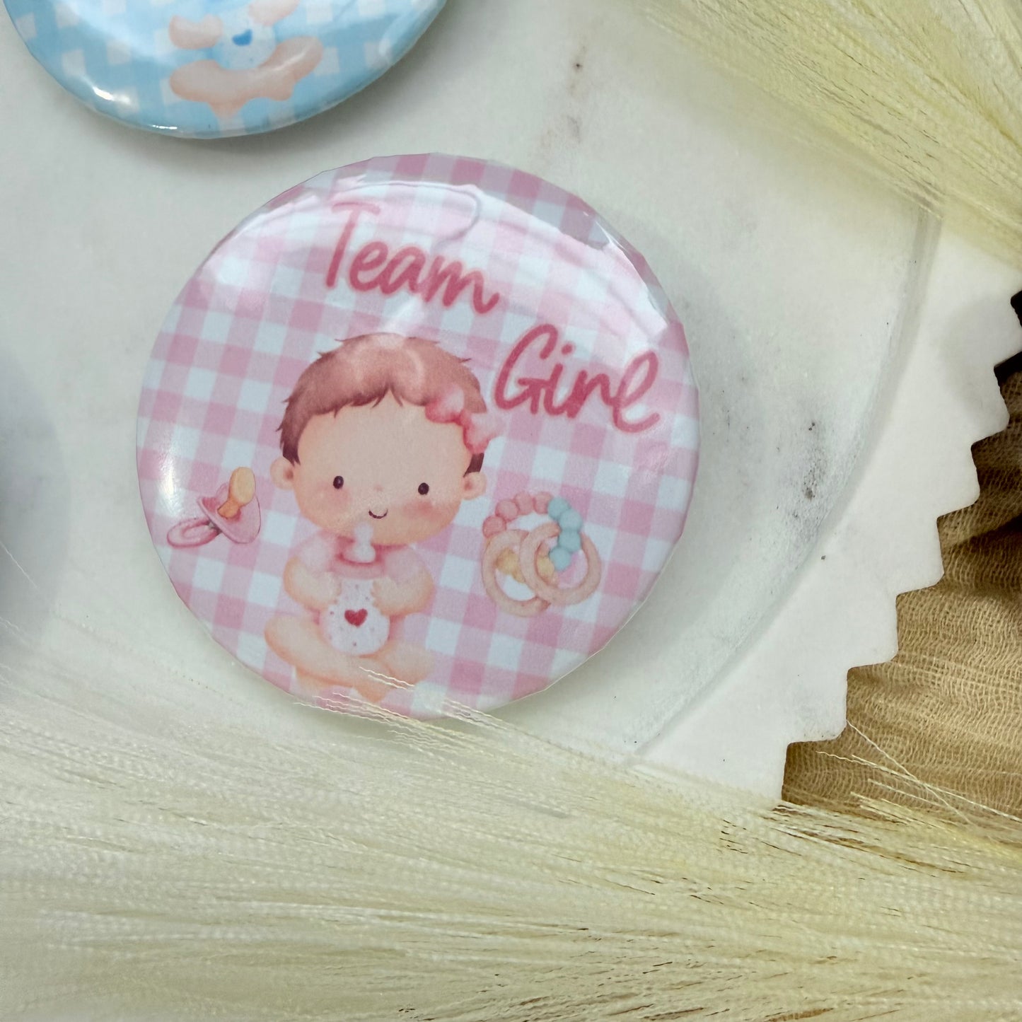 Gender Reveal Buttons,  Team Boy Team Girl Pins for Baby Shower Party Game & Favors, Gender Reveal party Favors.